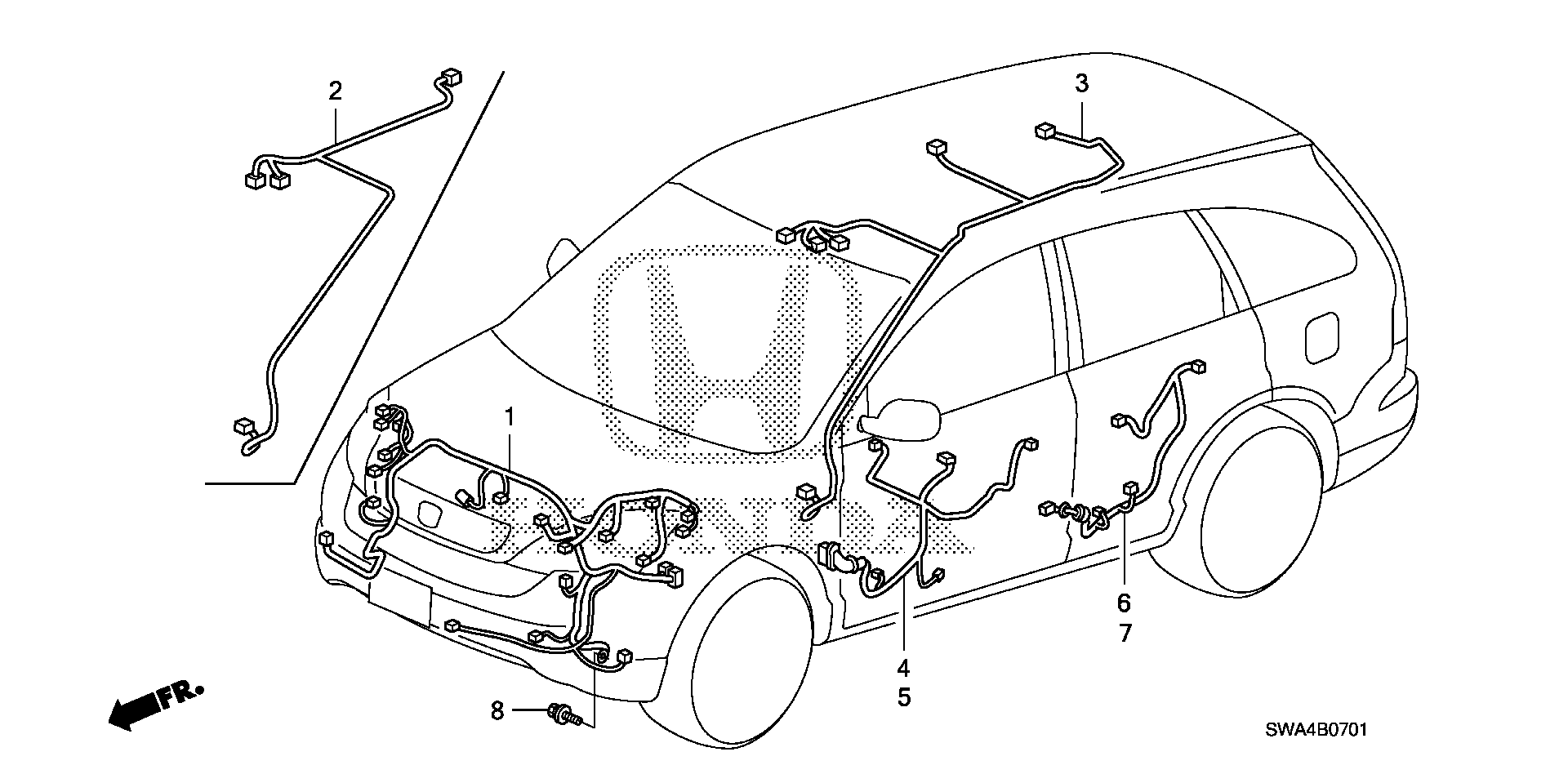 Diagram WIRE HARNESS (2) for your Honda CR-V  