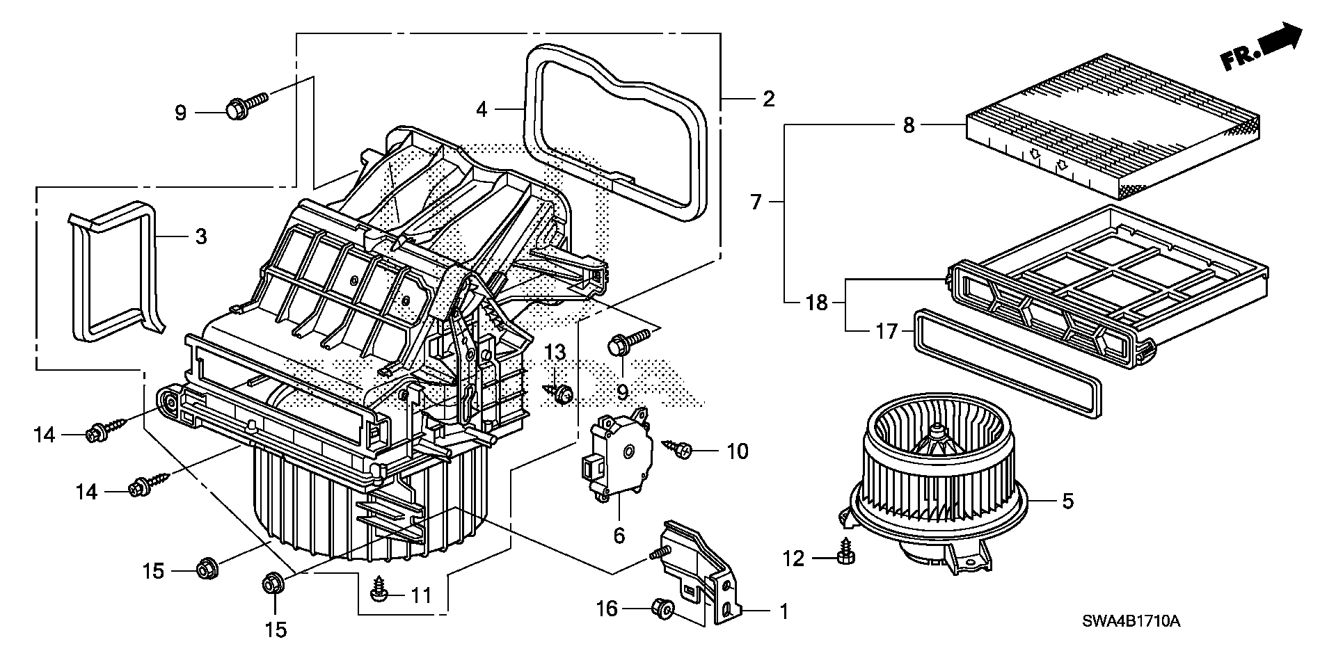 Diagram HEATER BLOWER for your 2022 Honda CR-V   