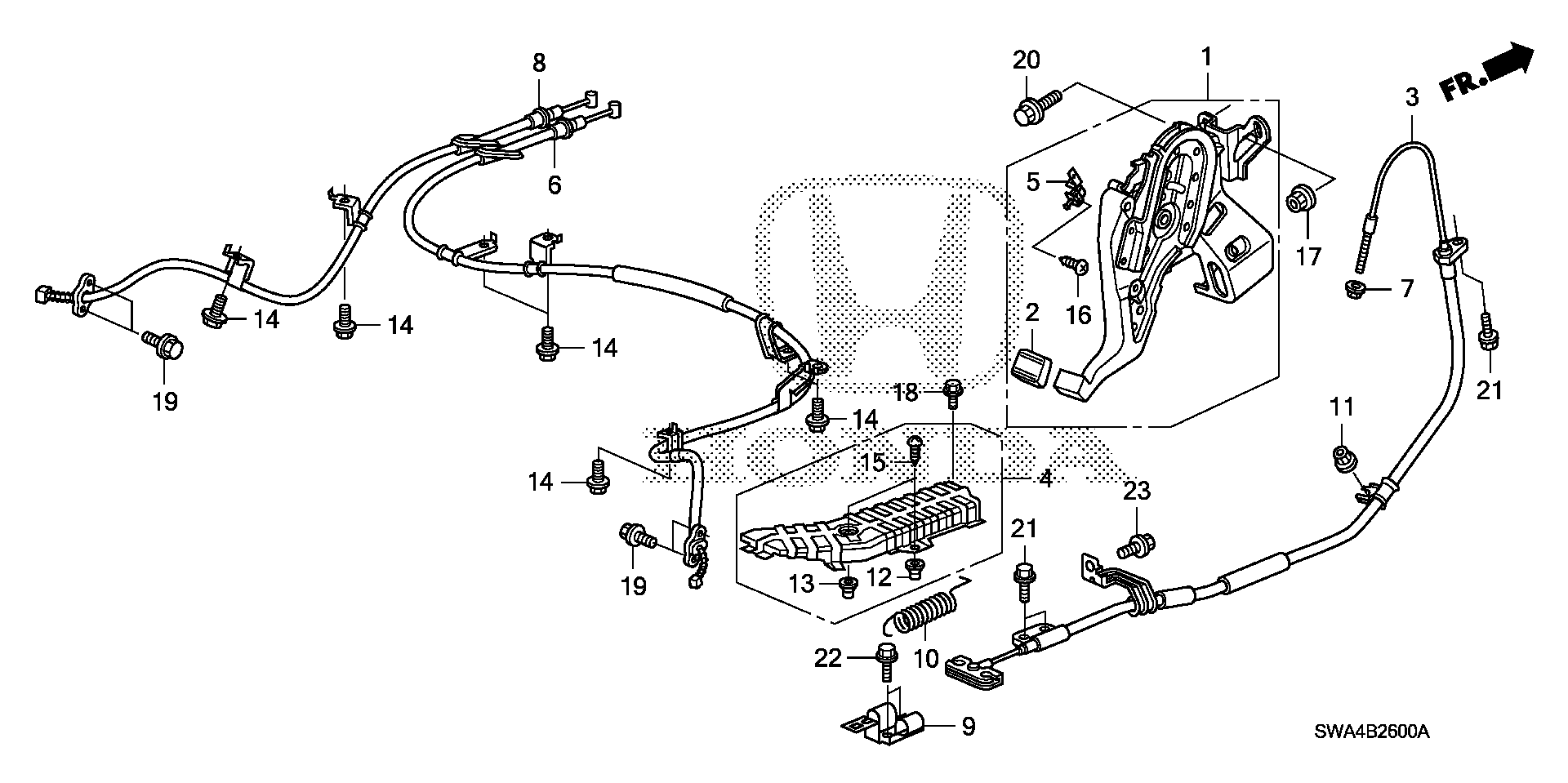 Diagram PARKING BRAKE for your 2007 Honda CR-V 2.4L i-VTEC AT 2WD EX 