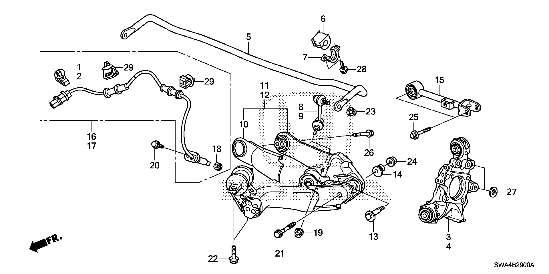 Diagram REAR LOWER ARM for your 2023 Honda Accord   