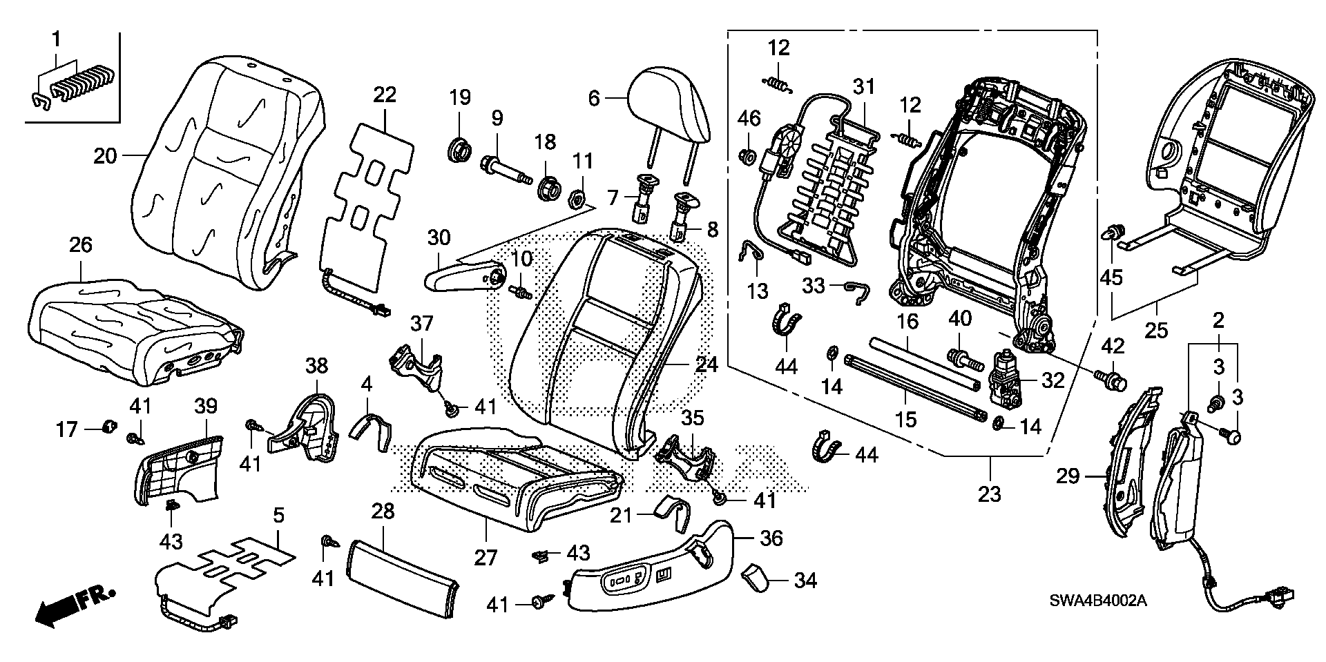 Full size assembly image of FRONT SEAT (L.) (POWER SEAT) (1/1)