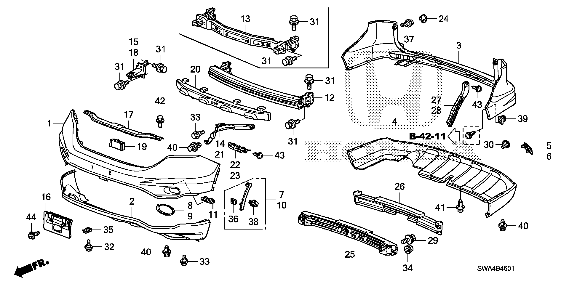 Diagram BUMPERS ('10-) for your Honda CR-V  