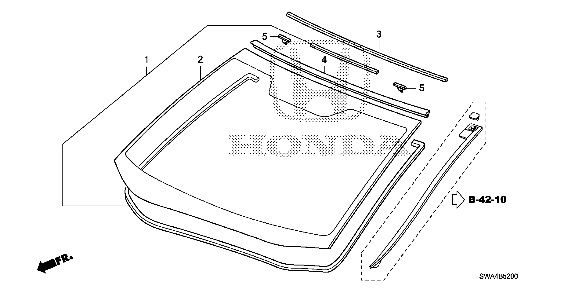 Diagram FRONT WINDSHIELD for your 2002 Honda Civic   