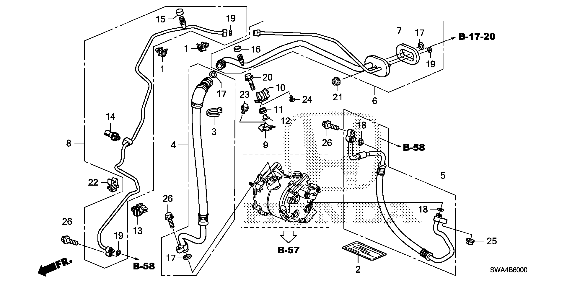 Diagram HOSES@PIPES for your 2007 Honda CR-V 2.4L i-VTEC AT 2WD EX 