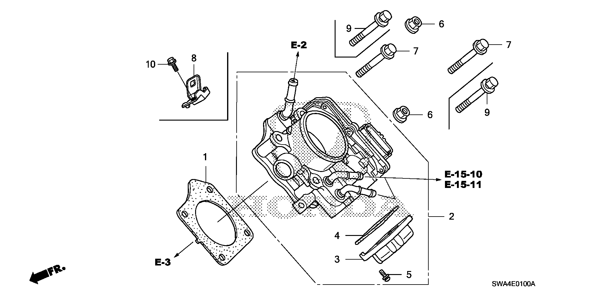 Diagram THROTTLE BODY for your 2007 Honda CR-V 2.4L i-VTEC AT 2WD EX 