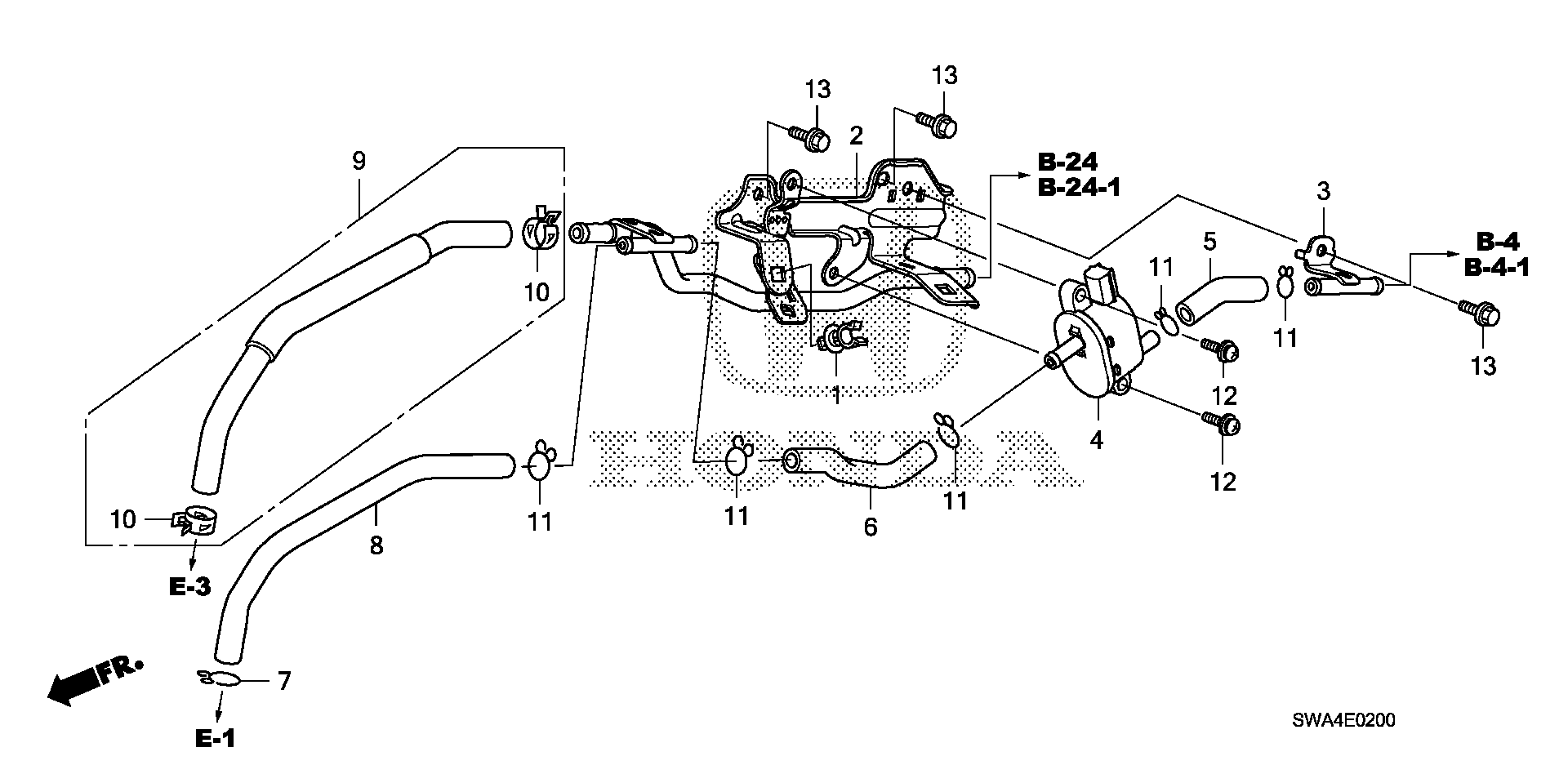 Diagram INSTALL PIPE@TUBING (-'09) for your Honda CR-V  