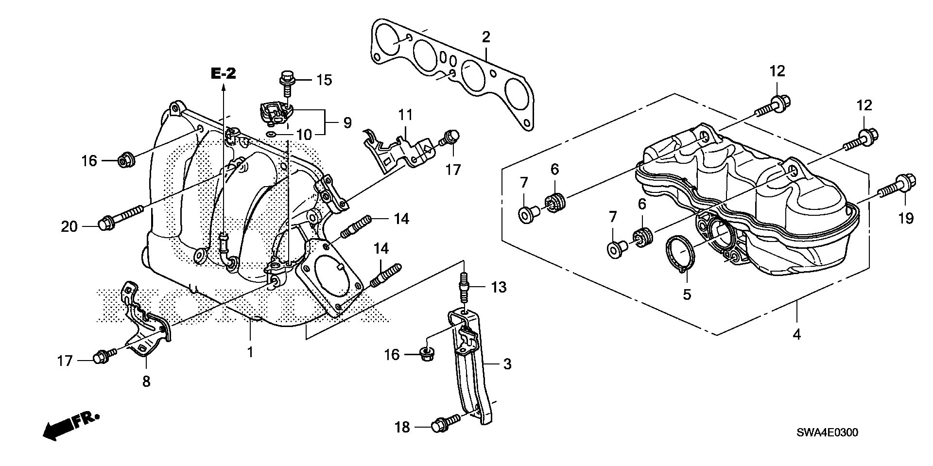 Diagram INTAKE MANIFOLD (-'09) for your 2007 Honda CR-V 2.4L i-VTEC AT 2WD EX 