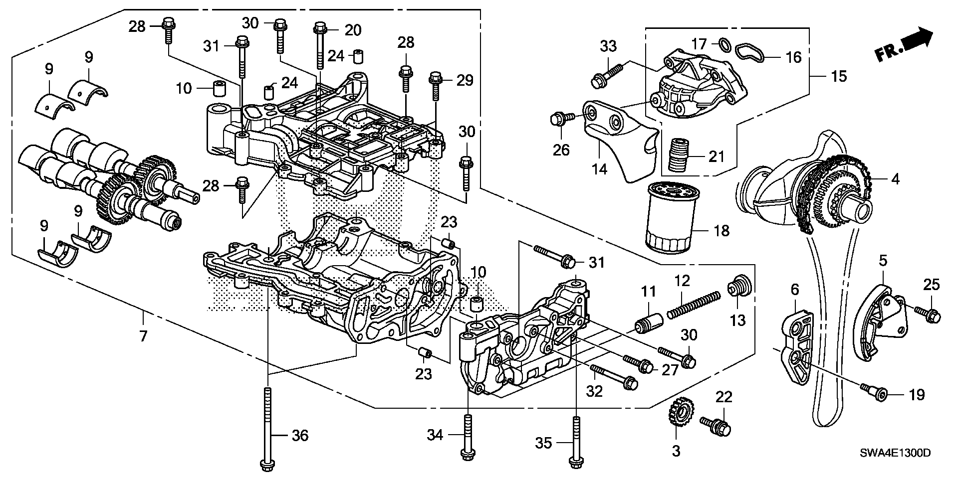 Diagram OIL PUMP (-'09) for your 2007 Honda CR-V 2.4L i-VTEC AT 2WD EX 