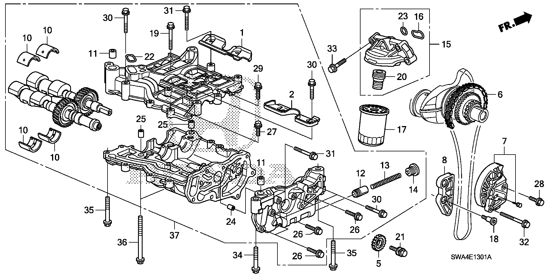 Diagram OIL PUMP ('10-) for your 1992 Honda Accord Coupe 2.2L AT DX 