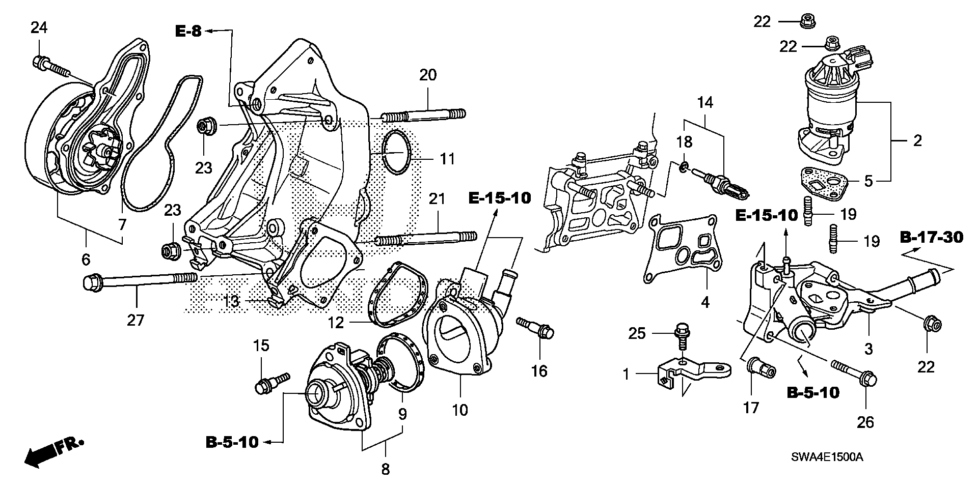 Diagram WATER PUMP (-'09) for your 2001 Honda Accord   