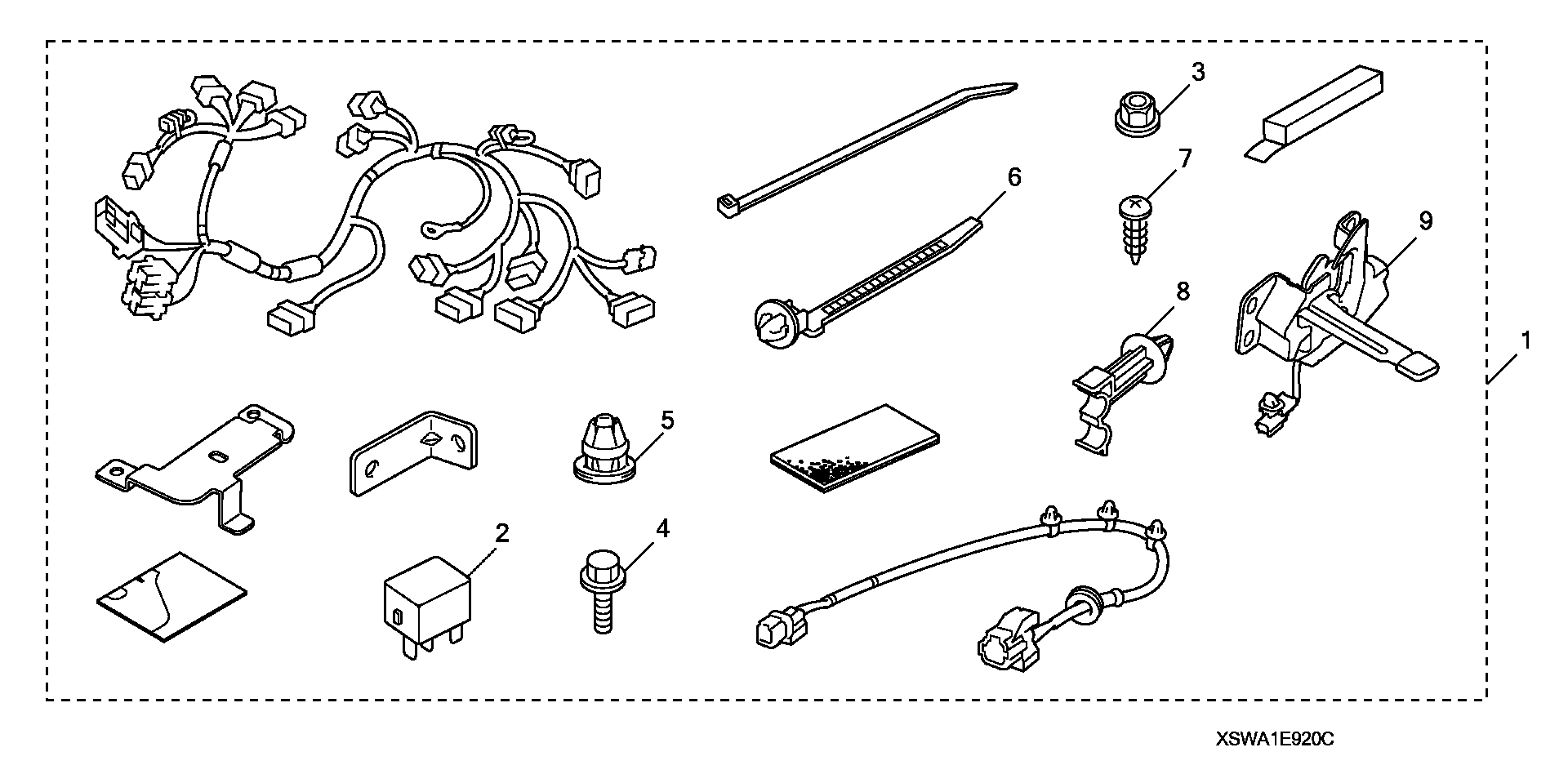 Diagram REMOTE ENGINE STARTER ATTACHMENT (W/O SECURITY) ('10-) for your 2007 Honda CR-V 2.4L i-VTEC AT 2WD LX 