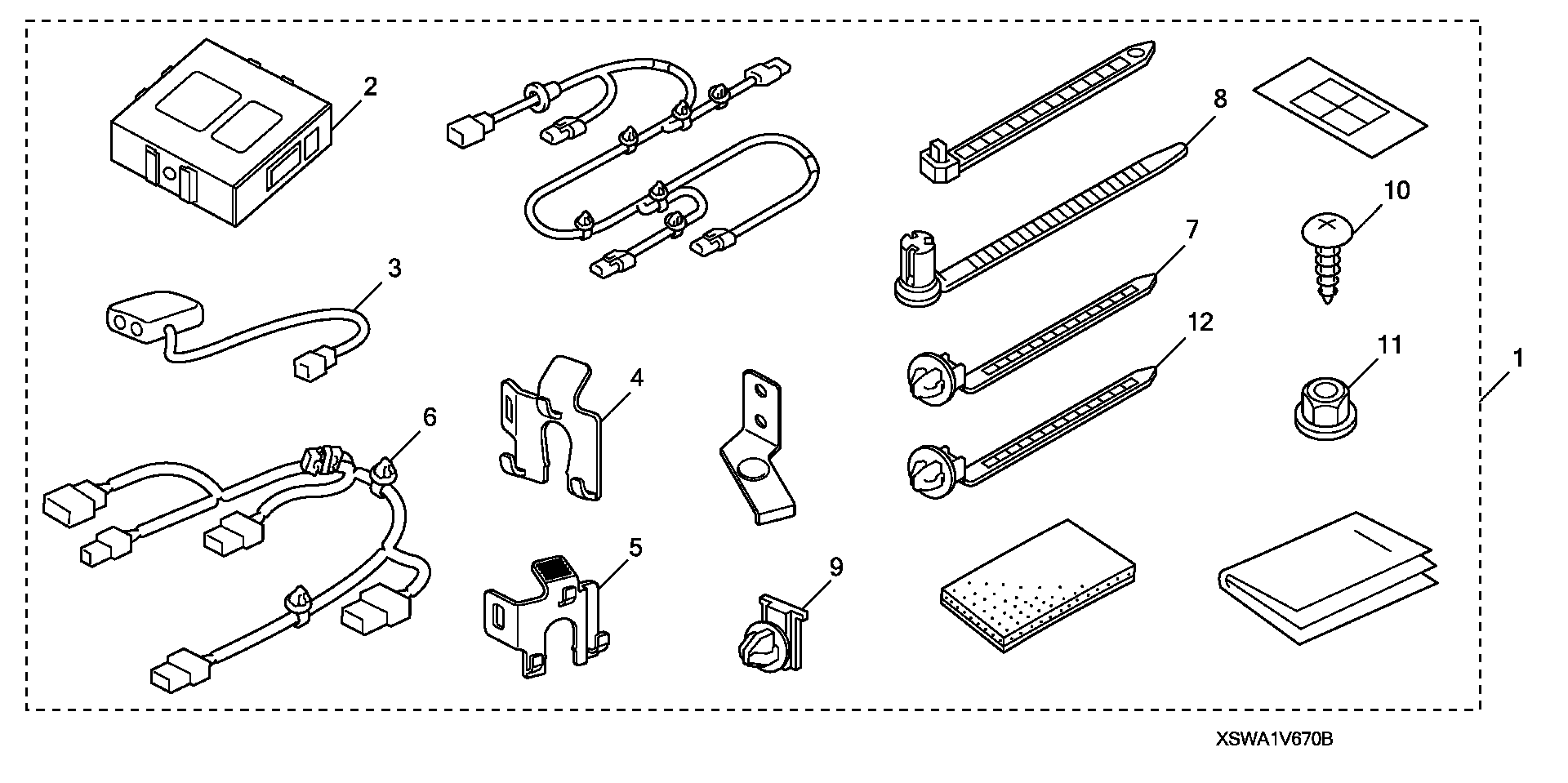 Full size assembly image of CORNER AND BACK-UP SENSOR  ATTACHMENT ('10-) (1/1)