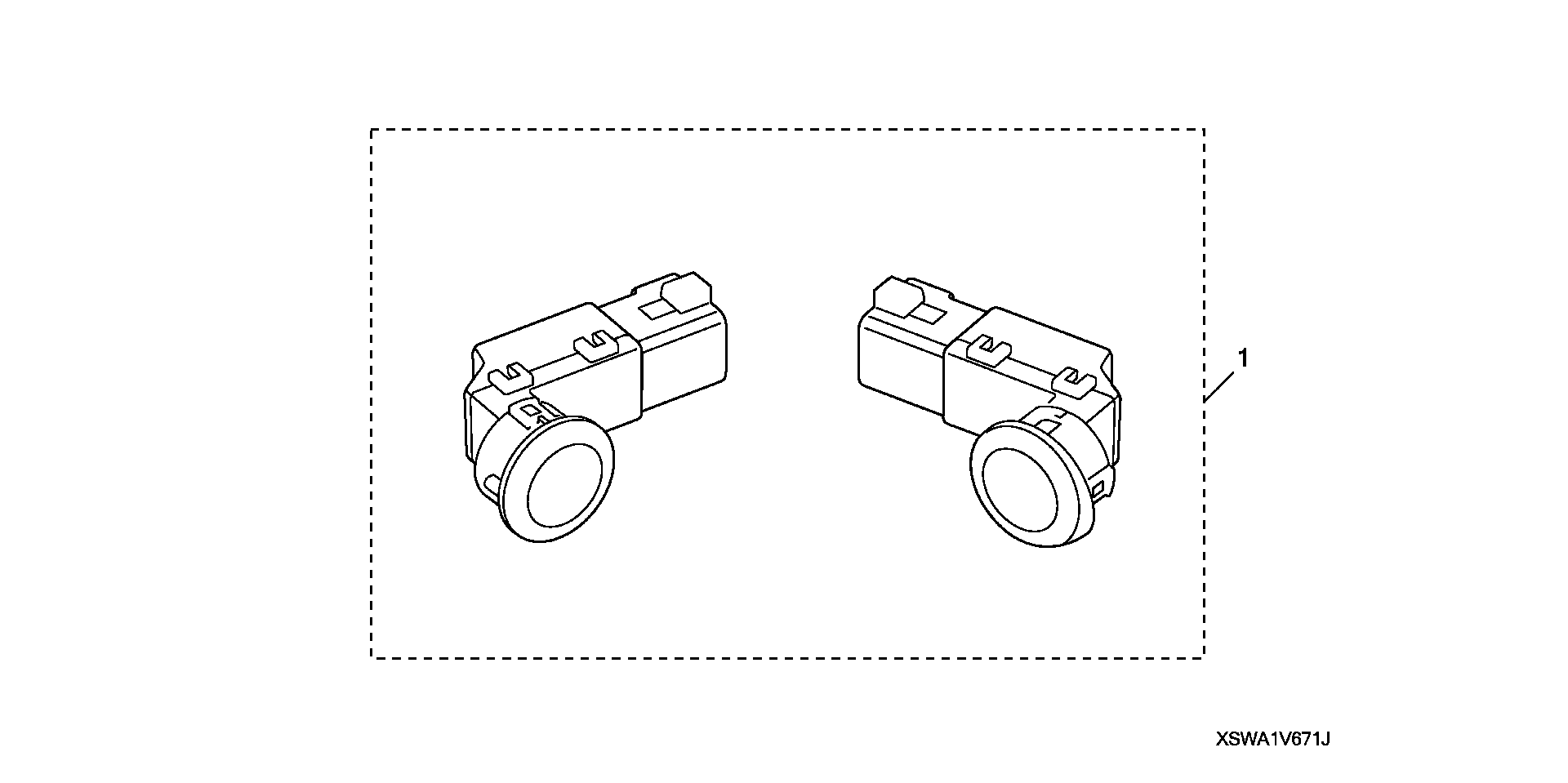 Full size assembly image of CORNER AND BACK-UP SENSOR  ('10-) (1/1)
