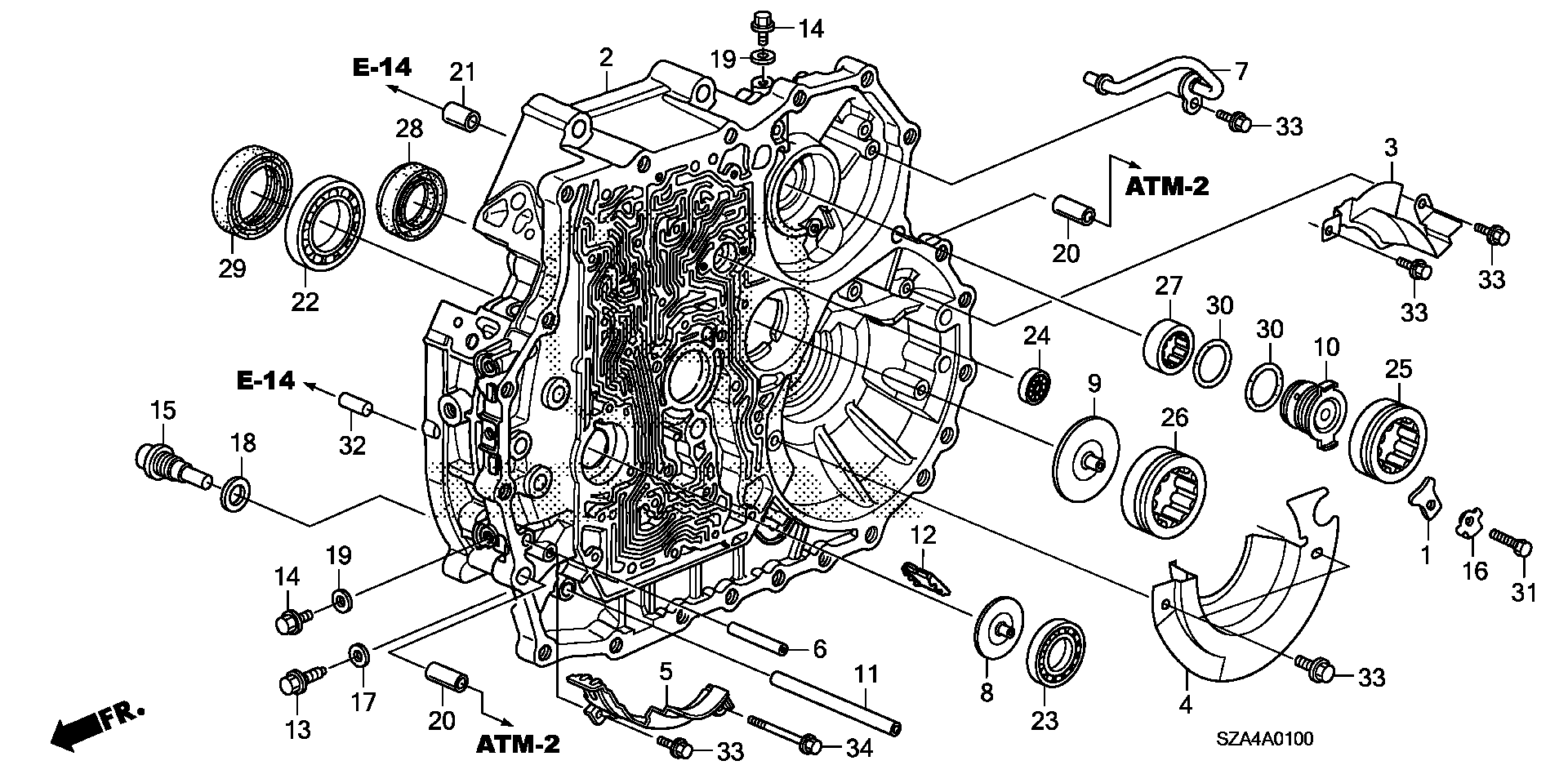 Diagram TORQUE CONVERTER CASE (2WD) for your Honda Pilot  