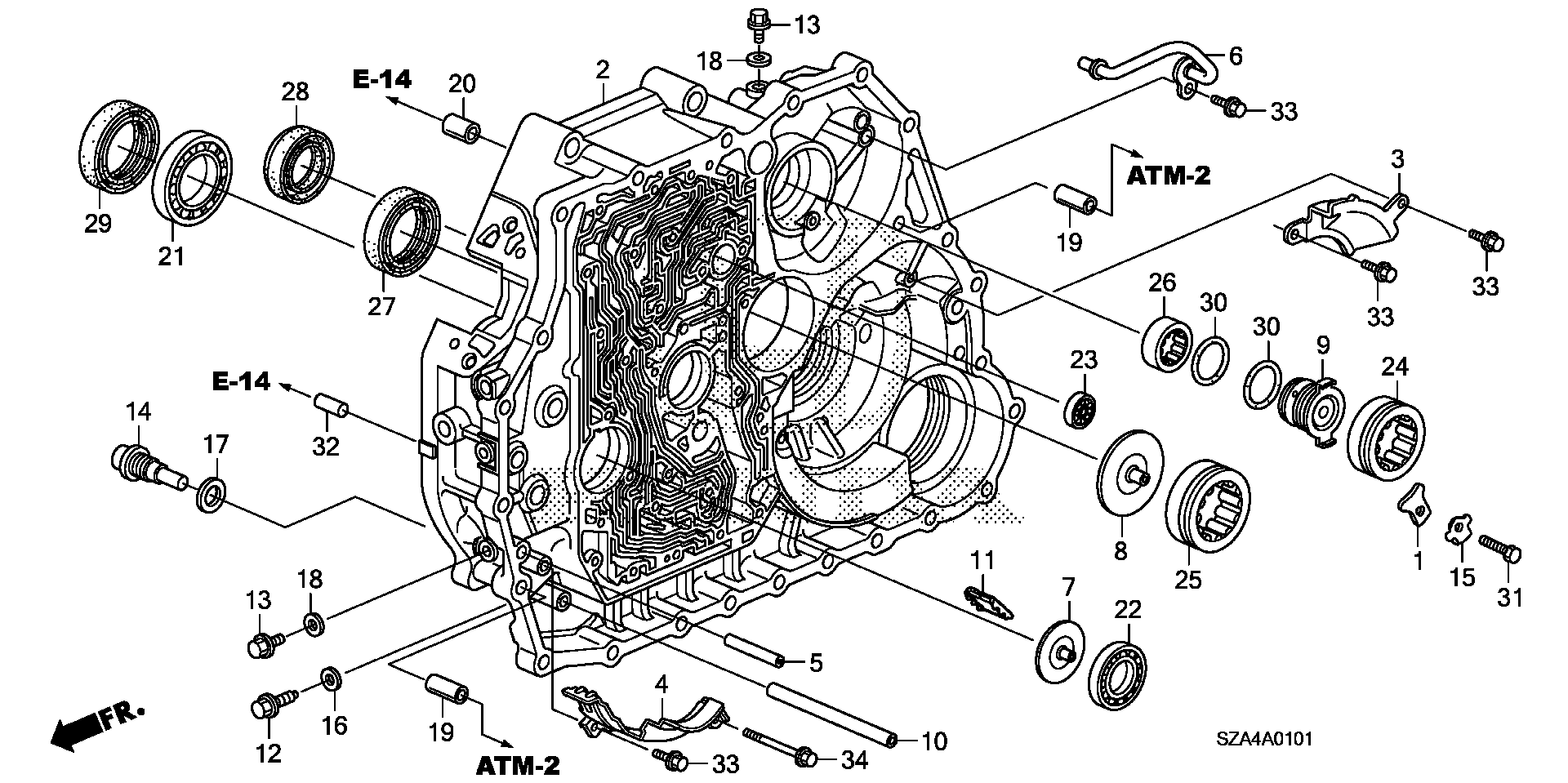 Diagram TORQUE CONVERTER CASE (4WD) for your Honda Pilot  