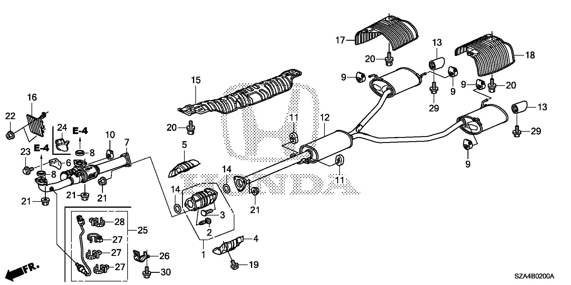 Diagram EXHAUST PIPE@MUFFLER for your Honda Pilot  