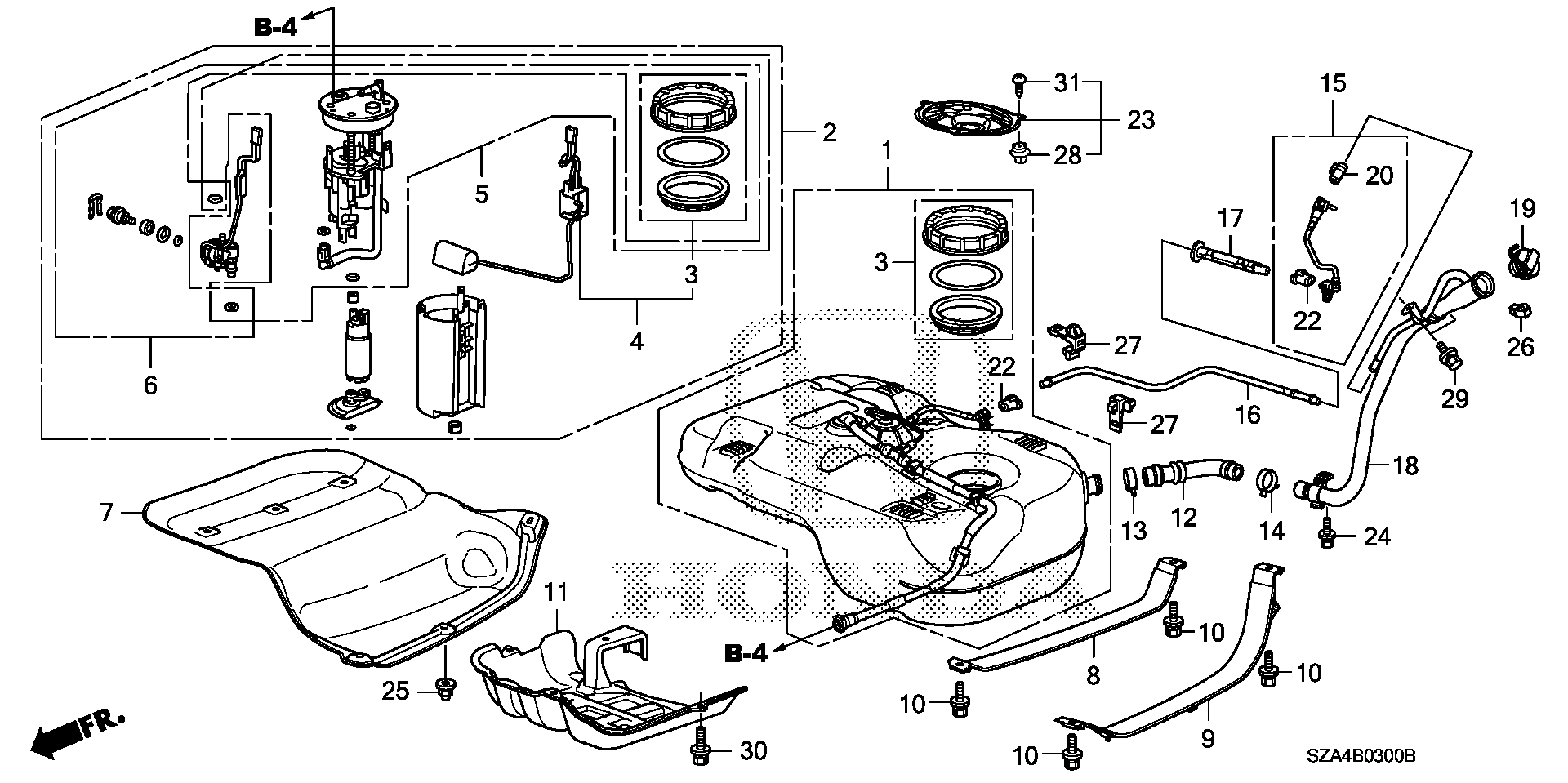 Diagram FUEL TANK (KA/KC) (1) for your Honda Pilot  