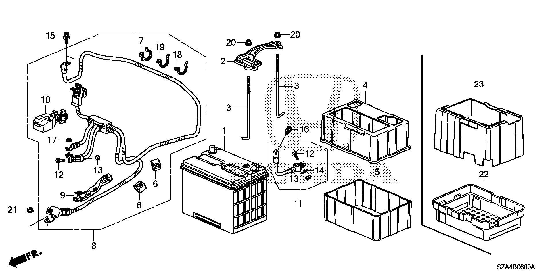 Diagram BATTERY for your 2022 Honda Odyssey 3.5L i-VTEC V6 AT TOUR 