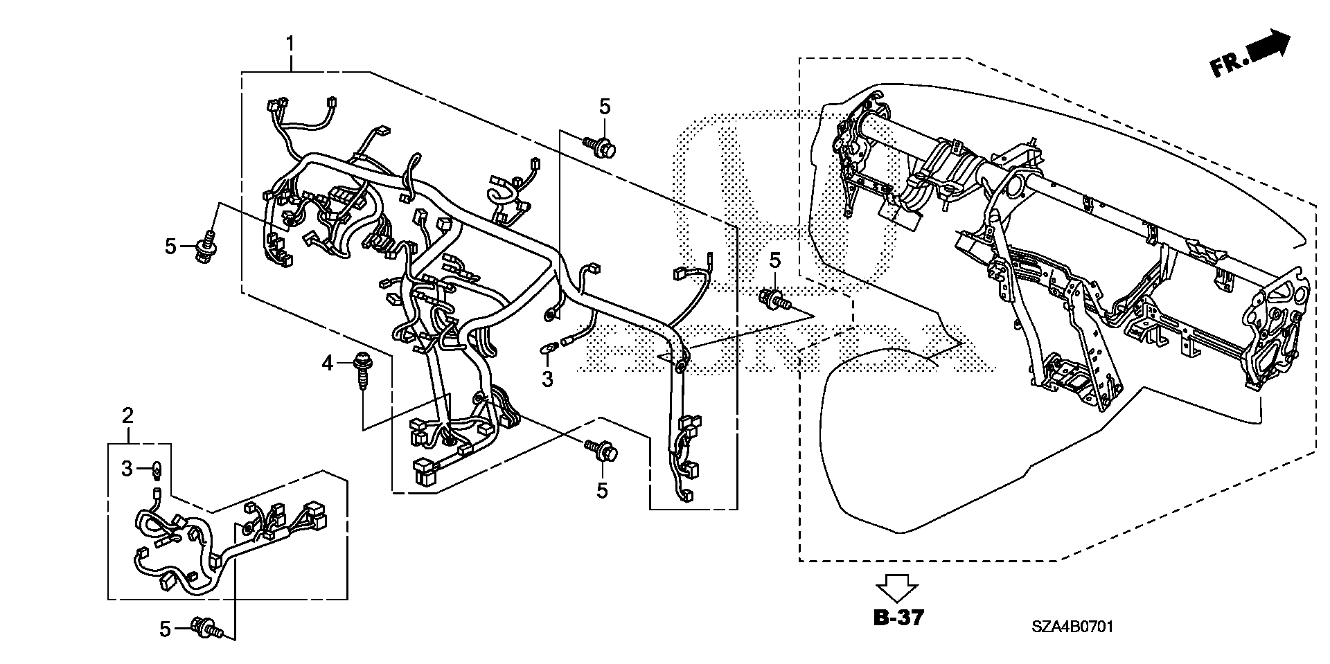 Diagram WIRE HARNESS (2) for your 1993 Honda Civic Hatchback   