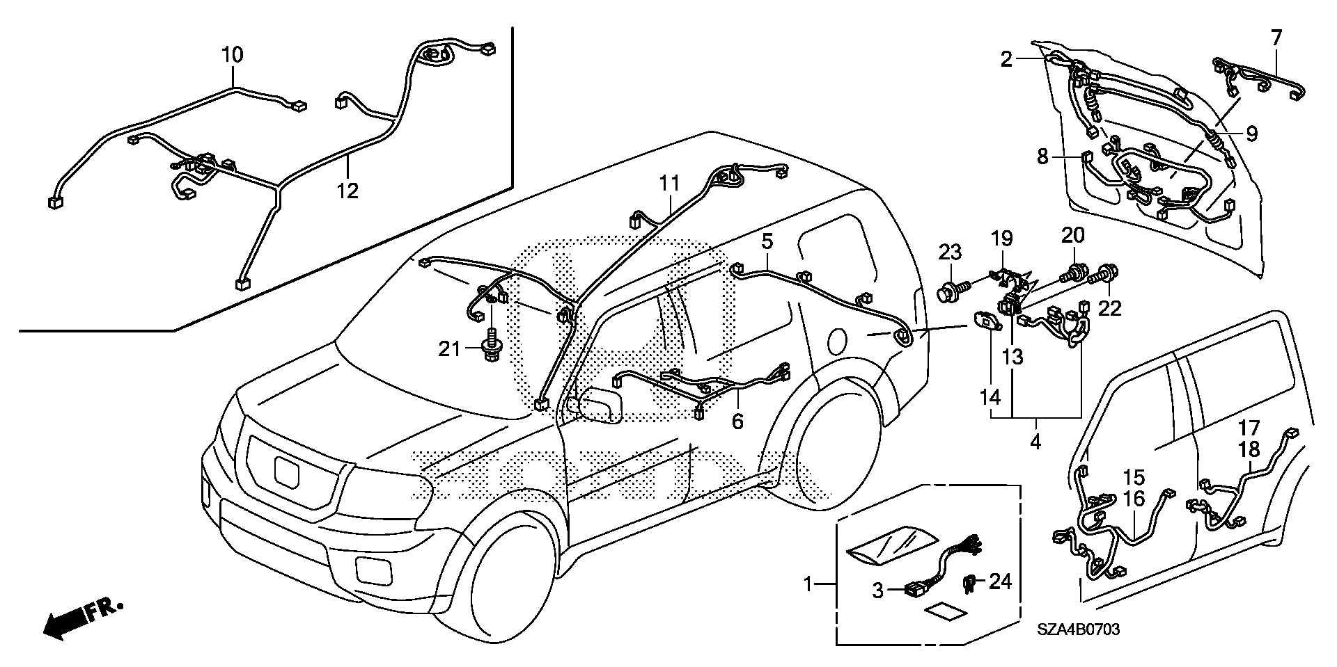 Diagram WIRE HARNESS (4) for your Honda