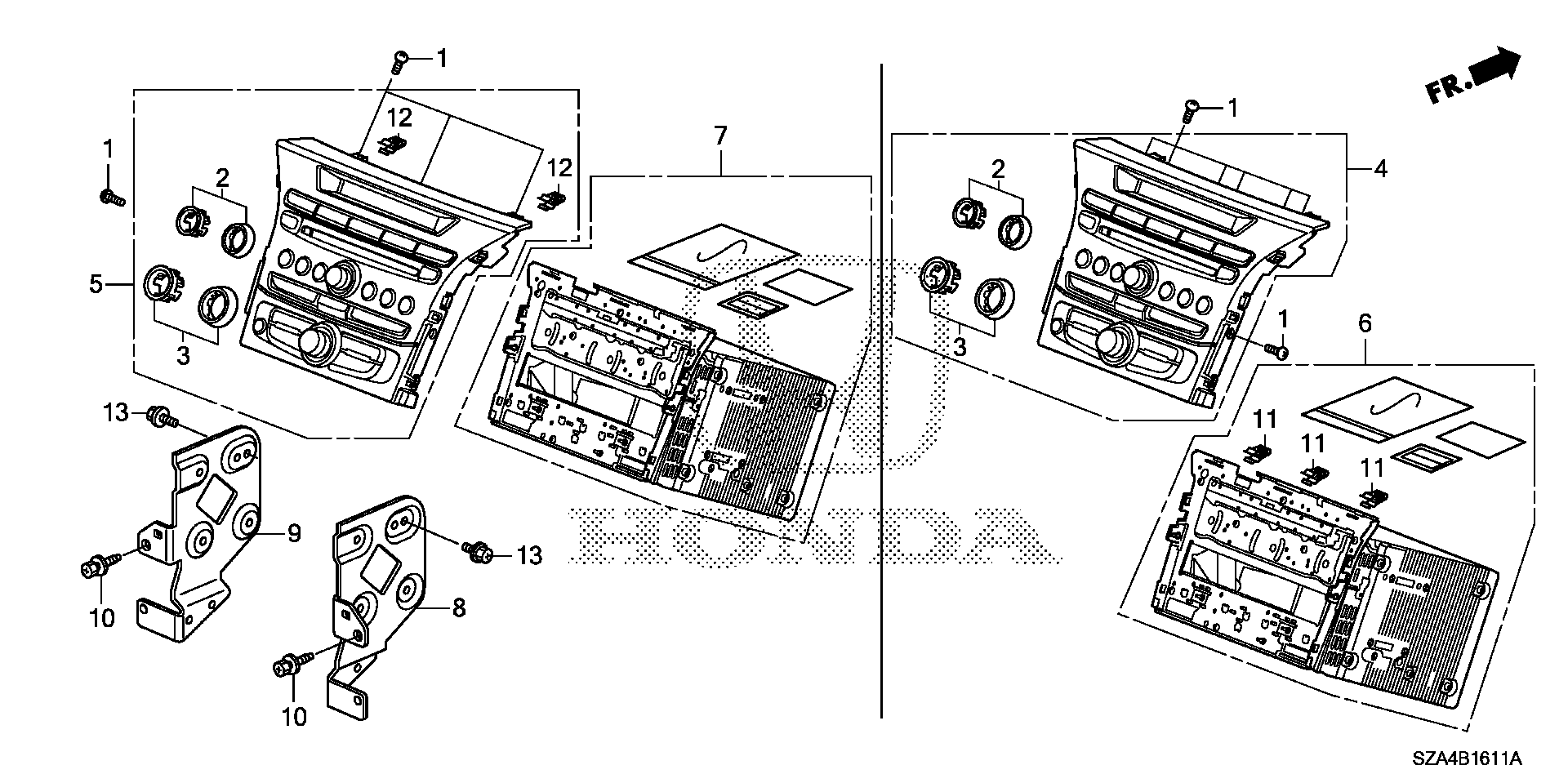 Diagram AUDIO UNIT ('12-) (1) for your 1992 Honda Accord Coupe 2.2L AT DX 