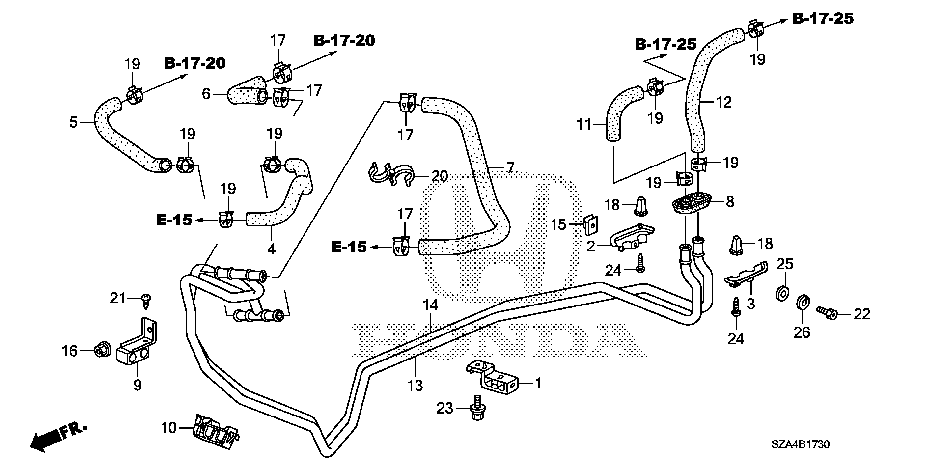 Diagram WATER PIPE@WATER HOSE for your 2024 Honda Accord   