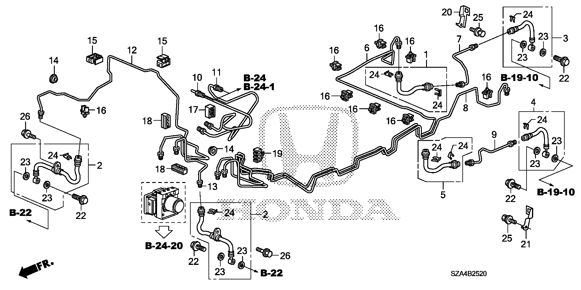 Diagram BRAKE LINES (VSA) for your 1994 Honda Civic Hatchback   