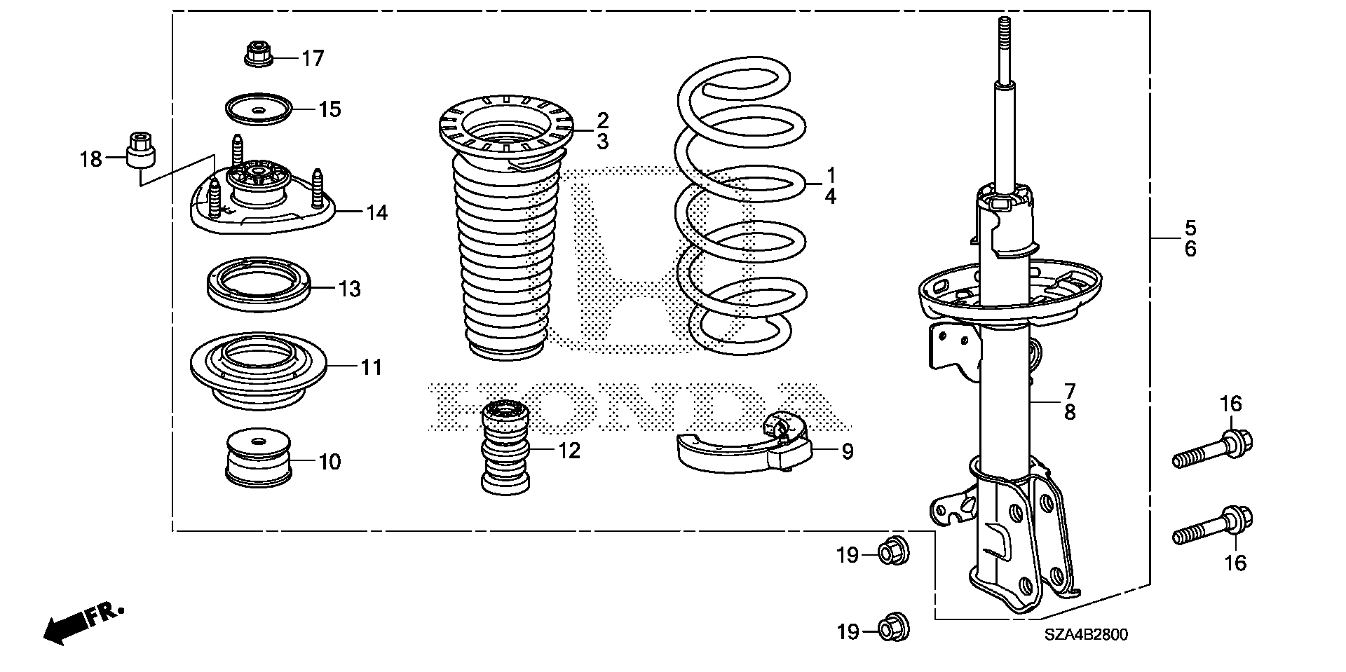 Diagram FRONT SHOCK ABSORBER for your 2022 Honda Accord   