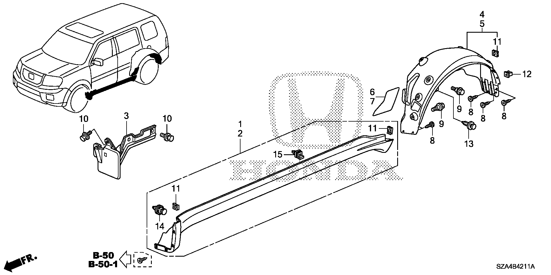 Diagram SIDE SILL GARNISH for your 1992 Honda Accord   