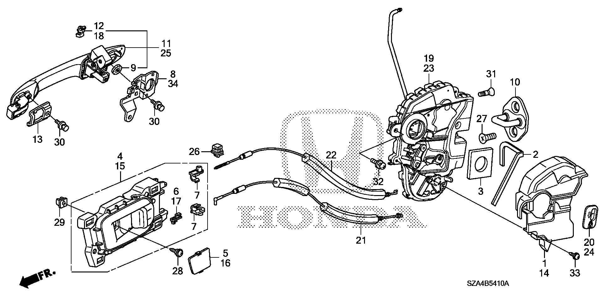 Diagram REAR DOOR LOCKS@OUTER HANDLE for your 2015 Honda CR-Z HYBRID MT EX 