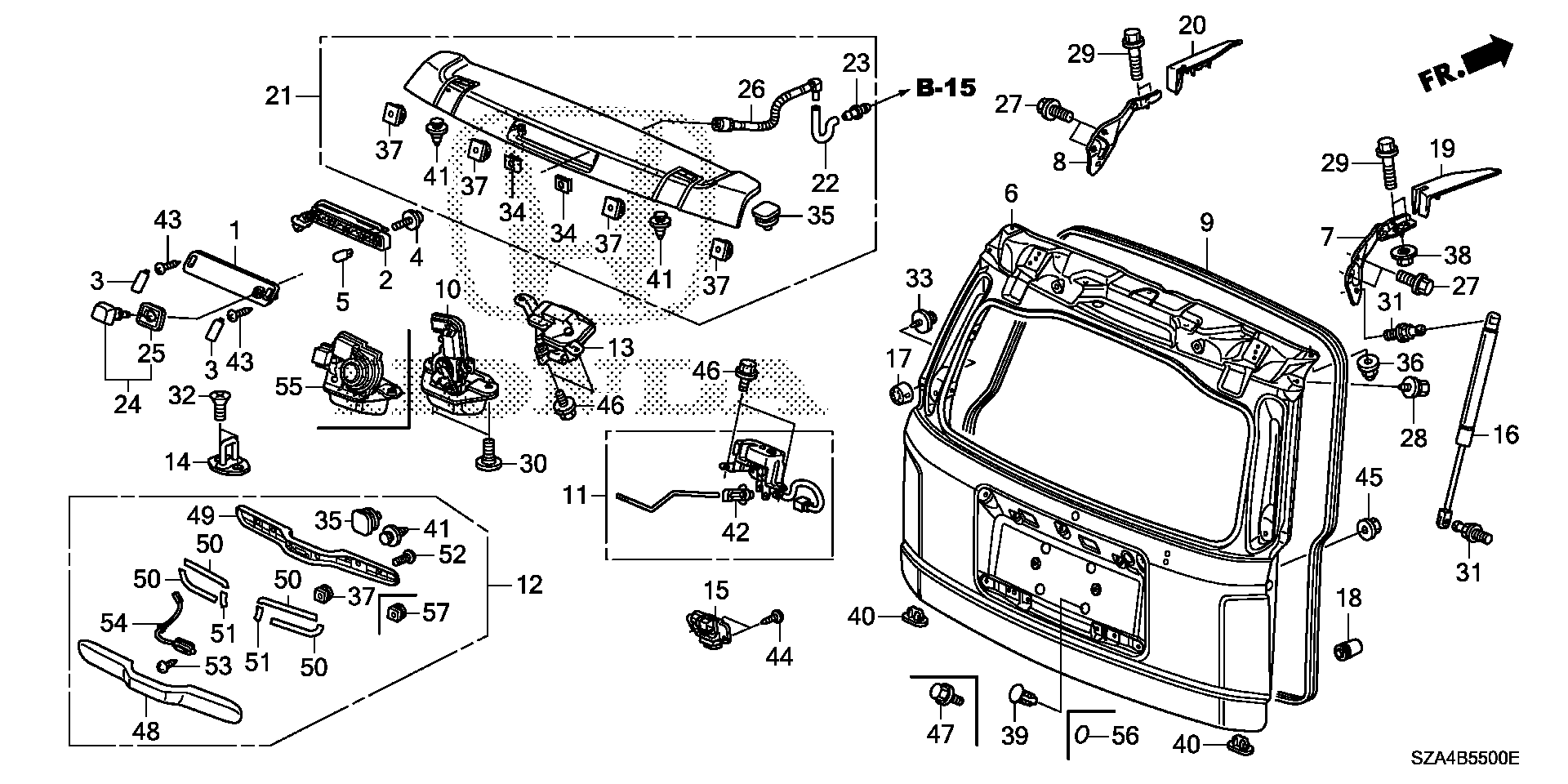 Diagram TAILGATE for your 2023 Honda Accord   