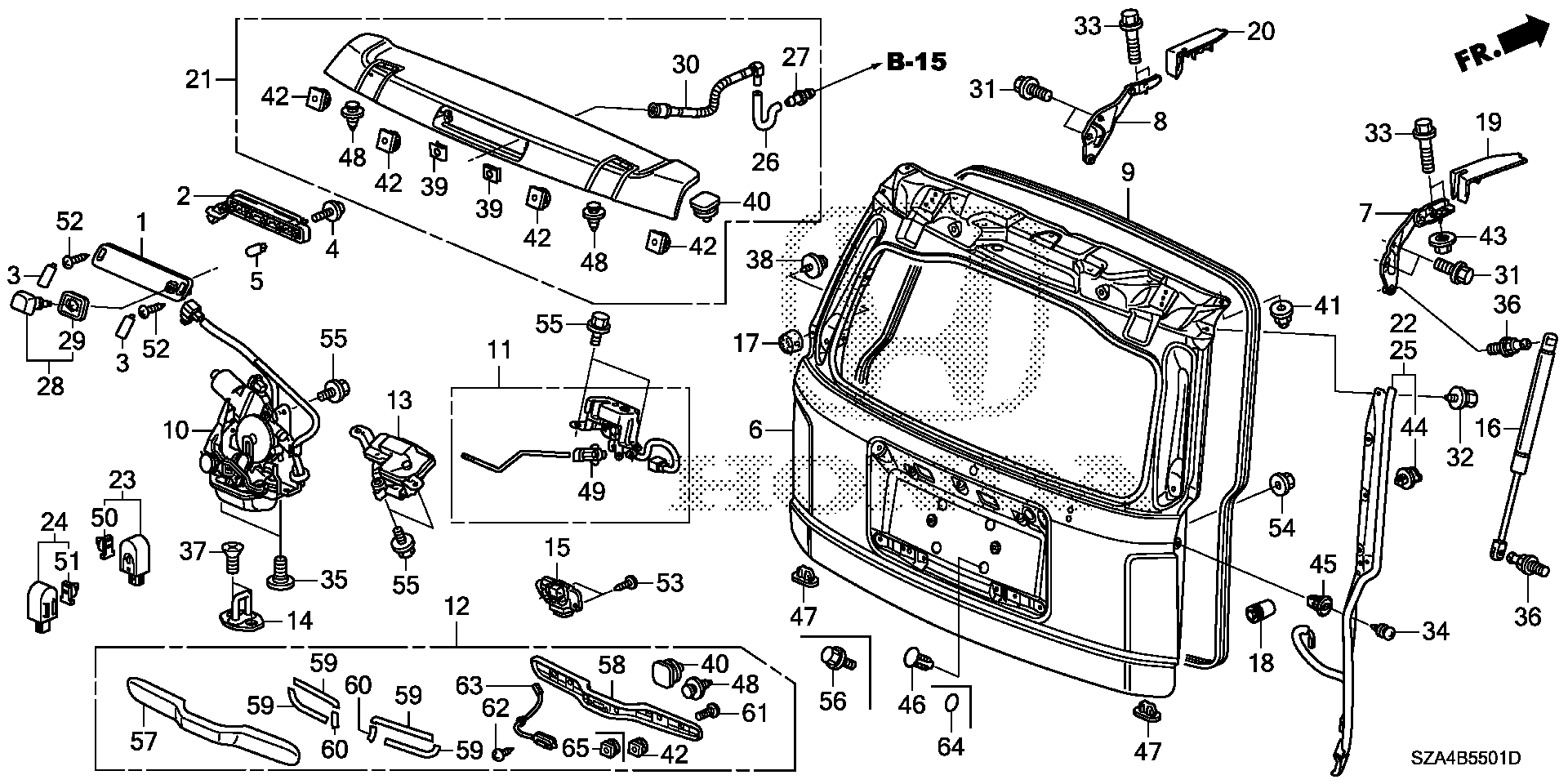 Diagram TAILGATE (POWER) for your 2023 Honda Accord   