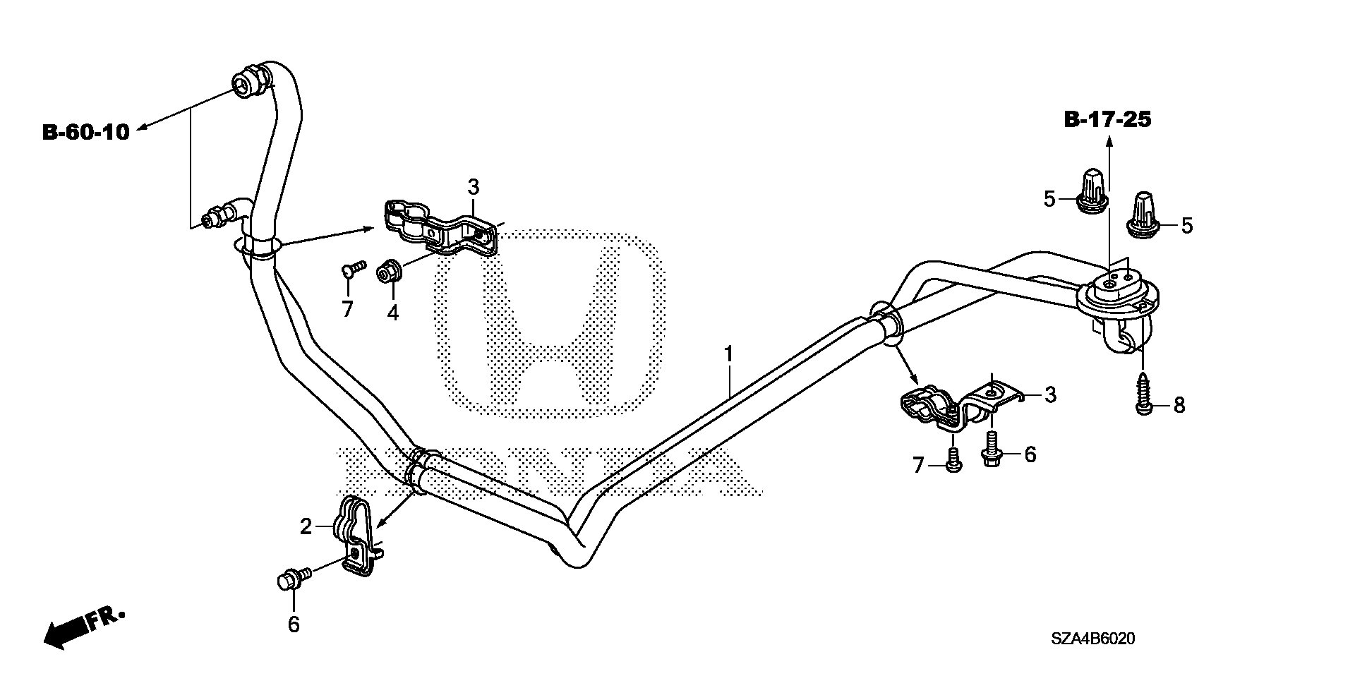 Diagram AIR CONDITIONER (RR. HOSE/RR. PIPE) for your 2002 Honda Civic Hatchback   