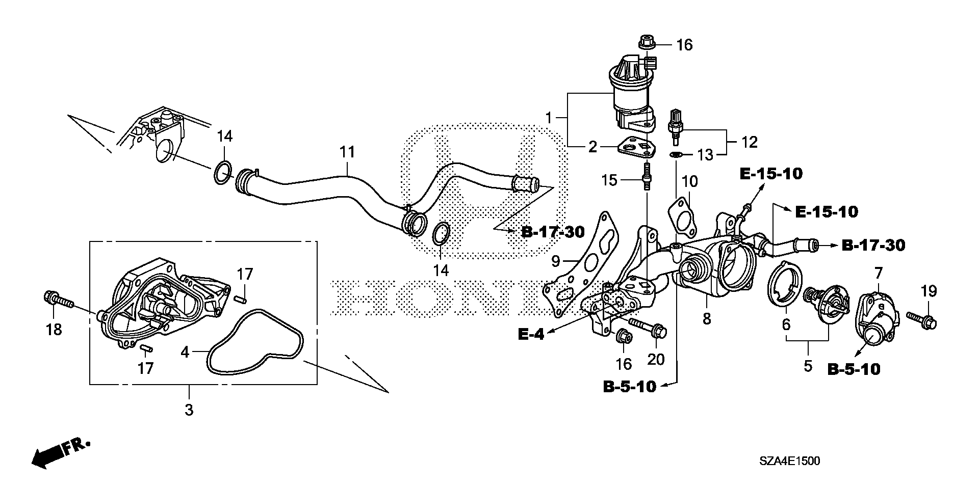 Diagram WATER PUMP@SENSOR for your 1988 Honda Accord   