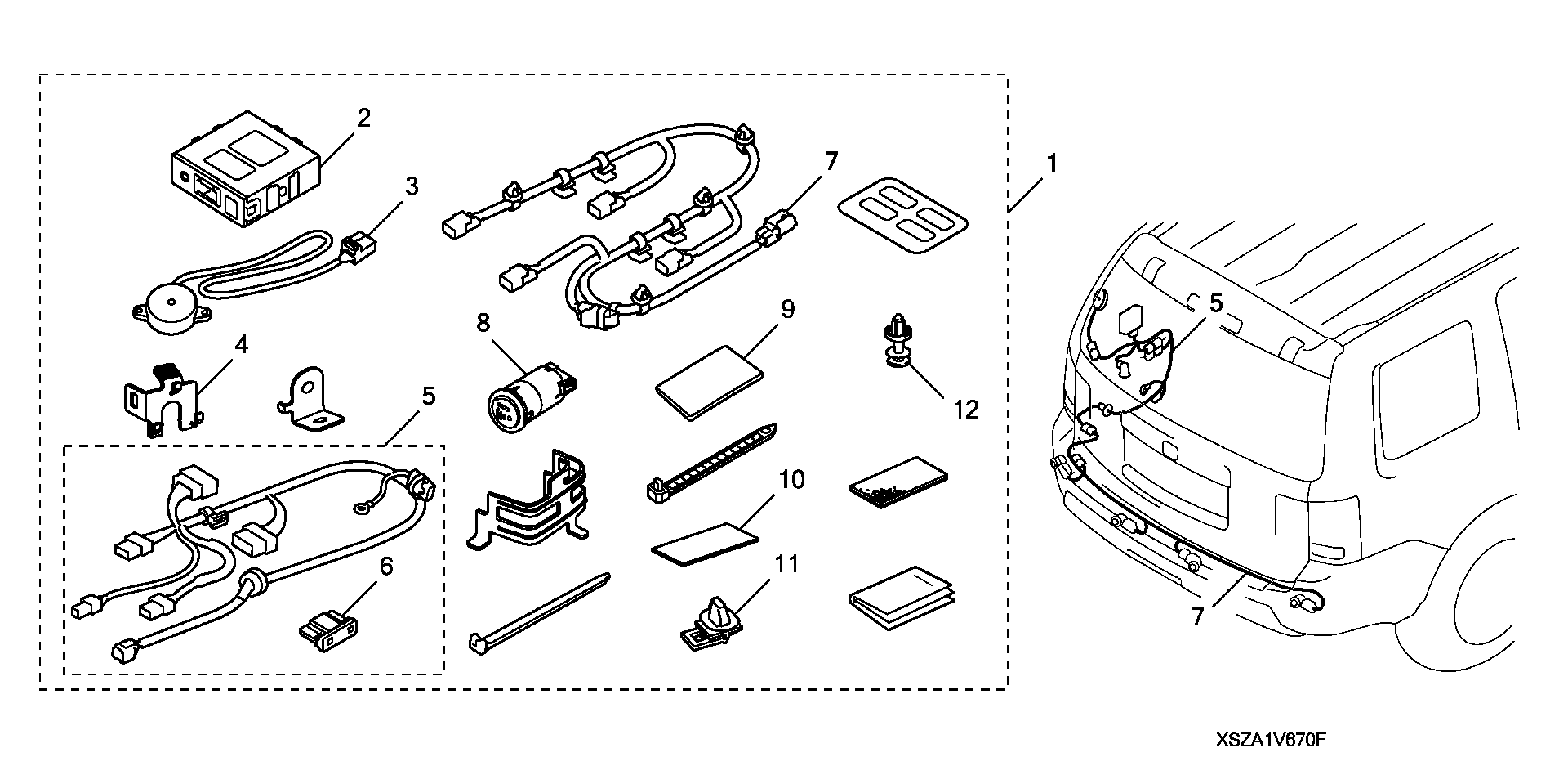 Full size assembly image of BACK-UP SENSOR@ATTACHMENT  (3) (WITH PWR TAILGATE) (1/1)