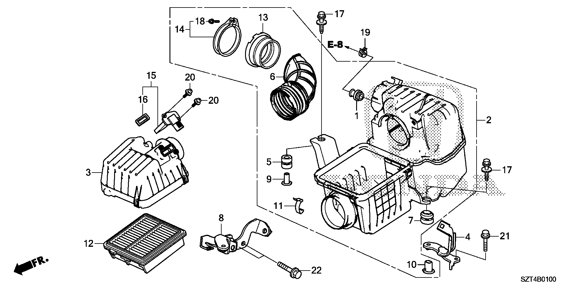 Diagram AIR CLEANER for your 2012 Honda CR-Z HYBRID MT Base 