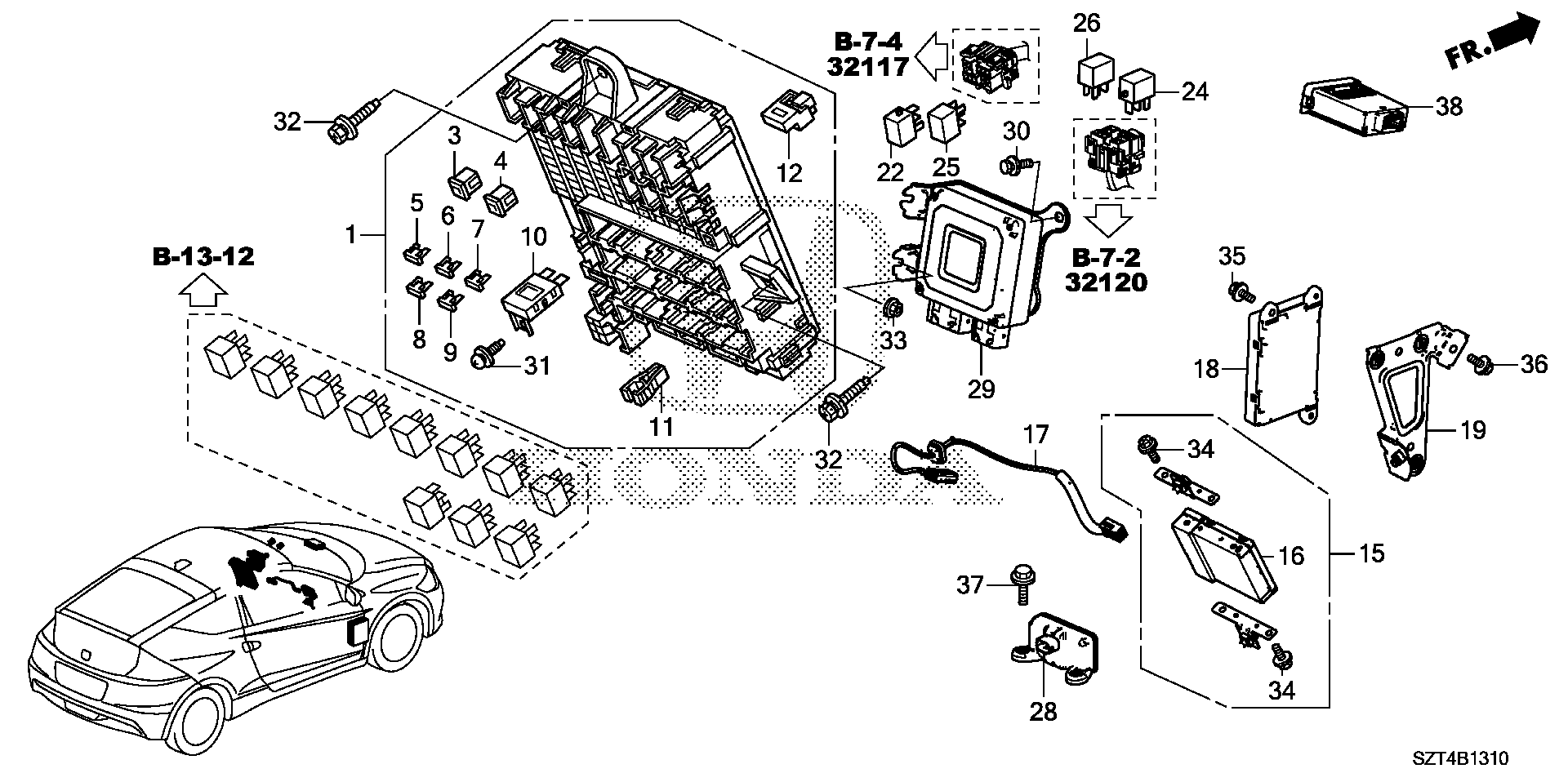 Diagram CONTROL UNIT (CABIN) (1) for your 2012 Honda CR-Z HYBRID MT EX 