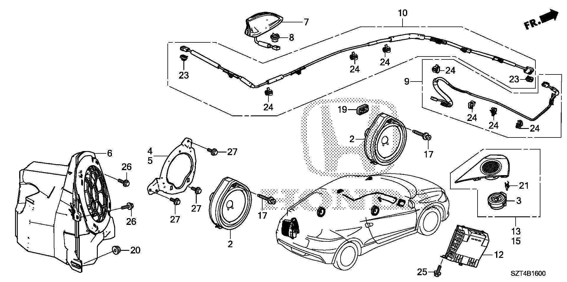 Diagram ANTENNA@SPEAKER for your 2012 Honda CR-Z HYBRID MT Base 