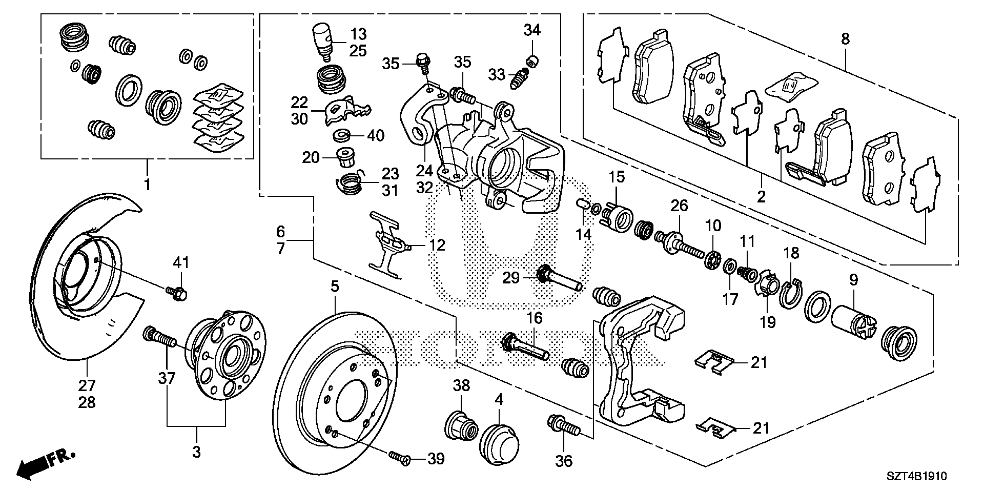 Diagram REAR BRAKE for your 2012 Honda CR-Z HYBRID MT Base 