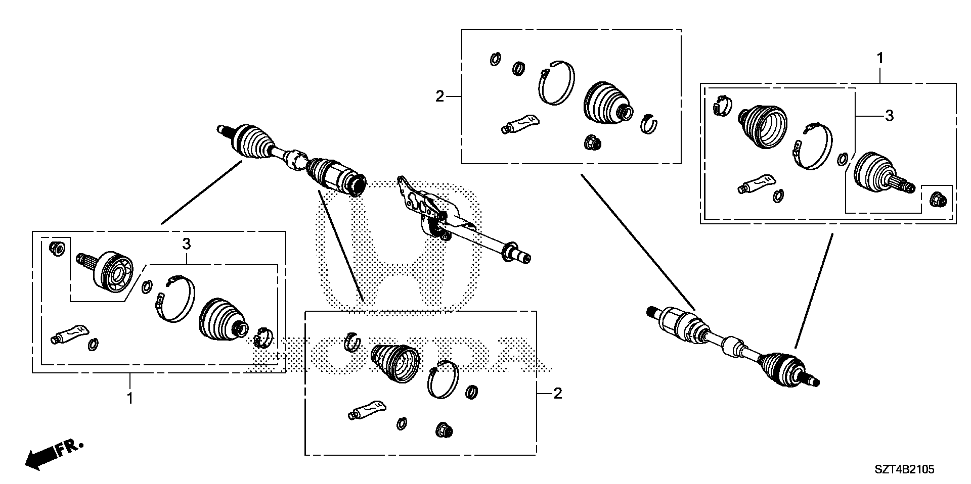 Diagram FRONT DRIVESHAFT SET SHORT PARTS for your 2012 Honda CR-Z HYBRID AT Base 