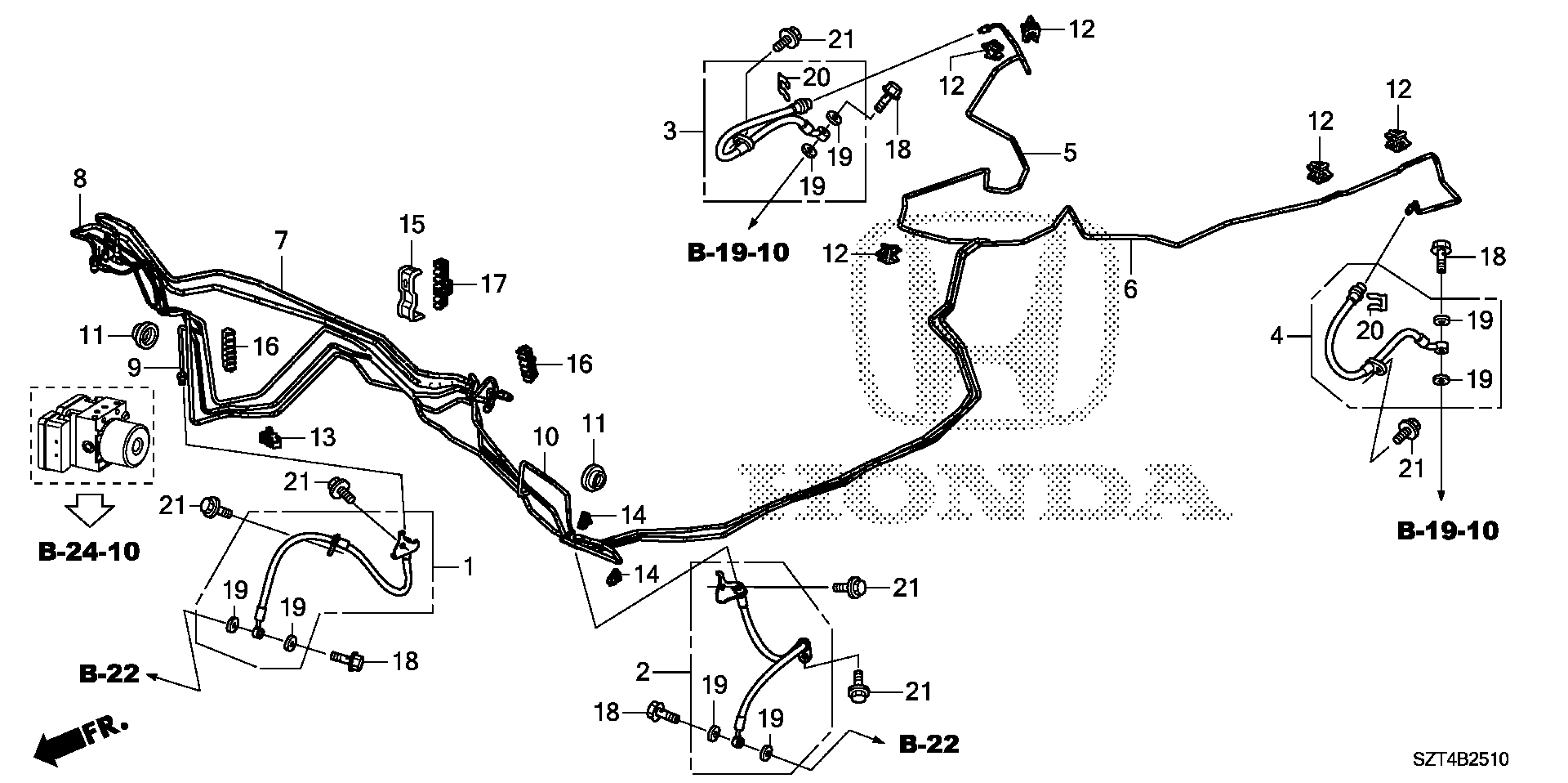 Diagram BRAKE LINES (VSA) for your 2012 Honda CR-Z HYBRID MT Base 