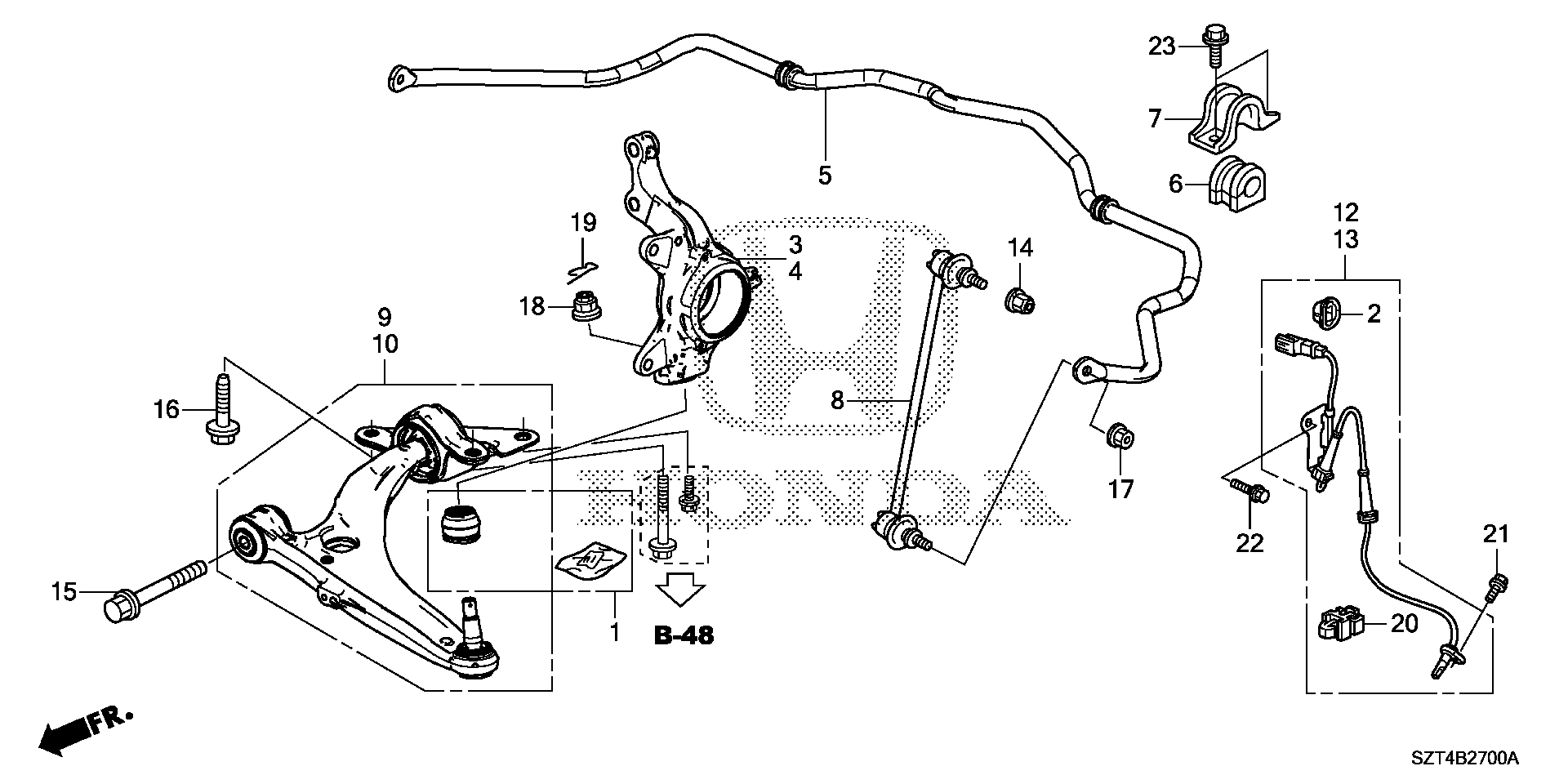 Diagram FRONT LOWER ARM for your 2012 Honda CR-Z HYBRID MT Base 