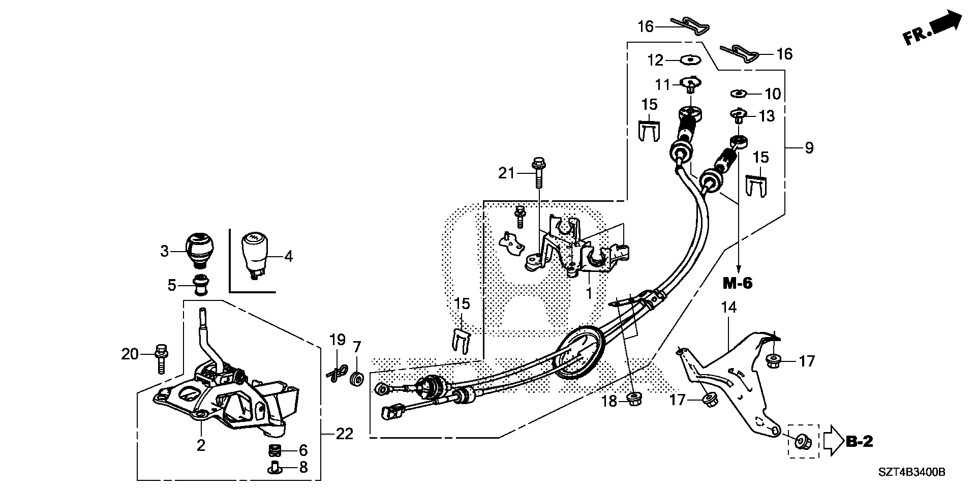 Diagram SHIFT LEVER for your Honda