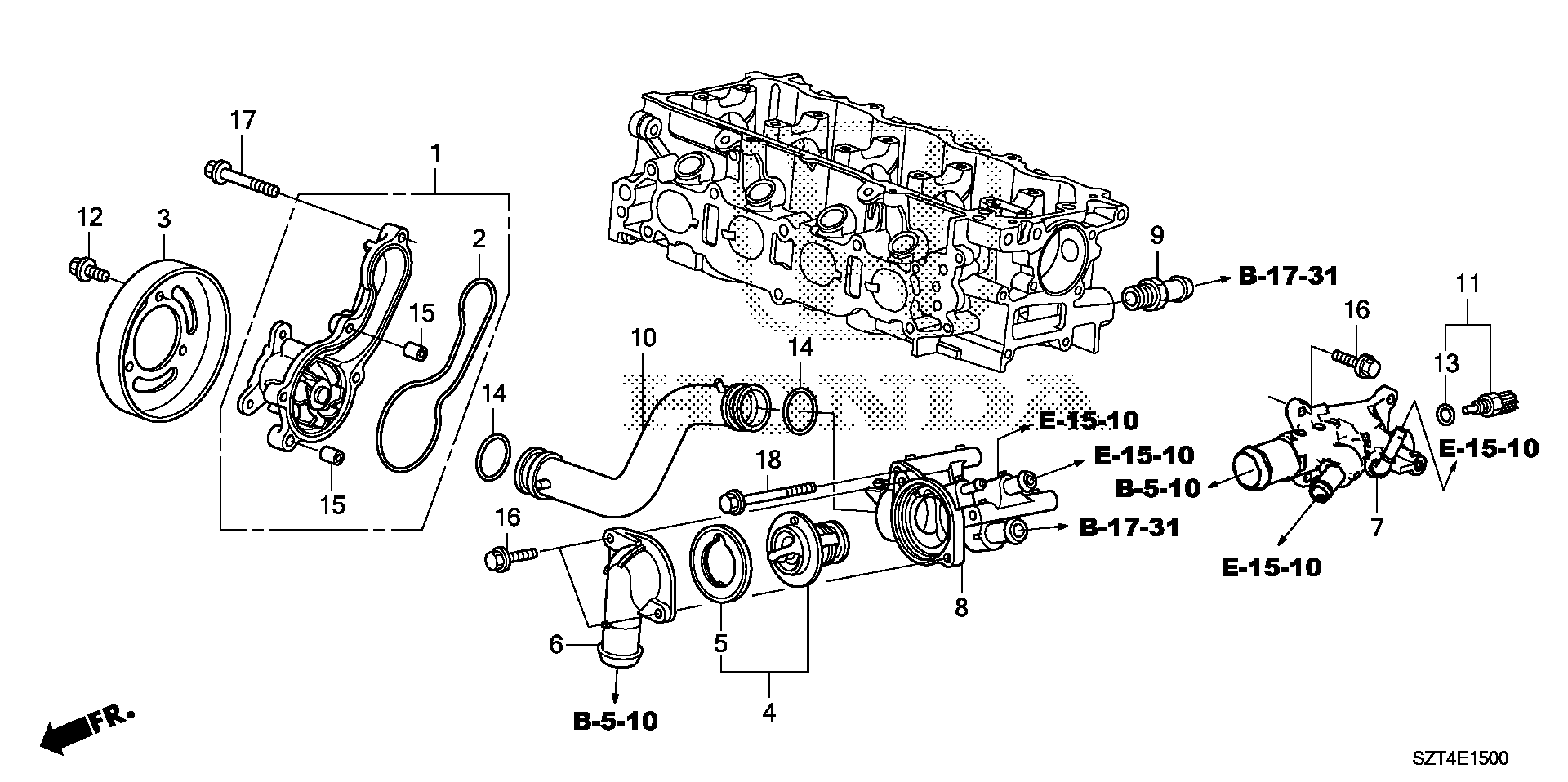 Diagram WATER PUMP for your 2012 Honda CR-Z HYBRID MT Base 