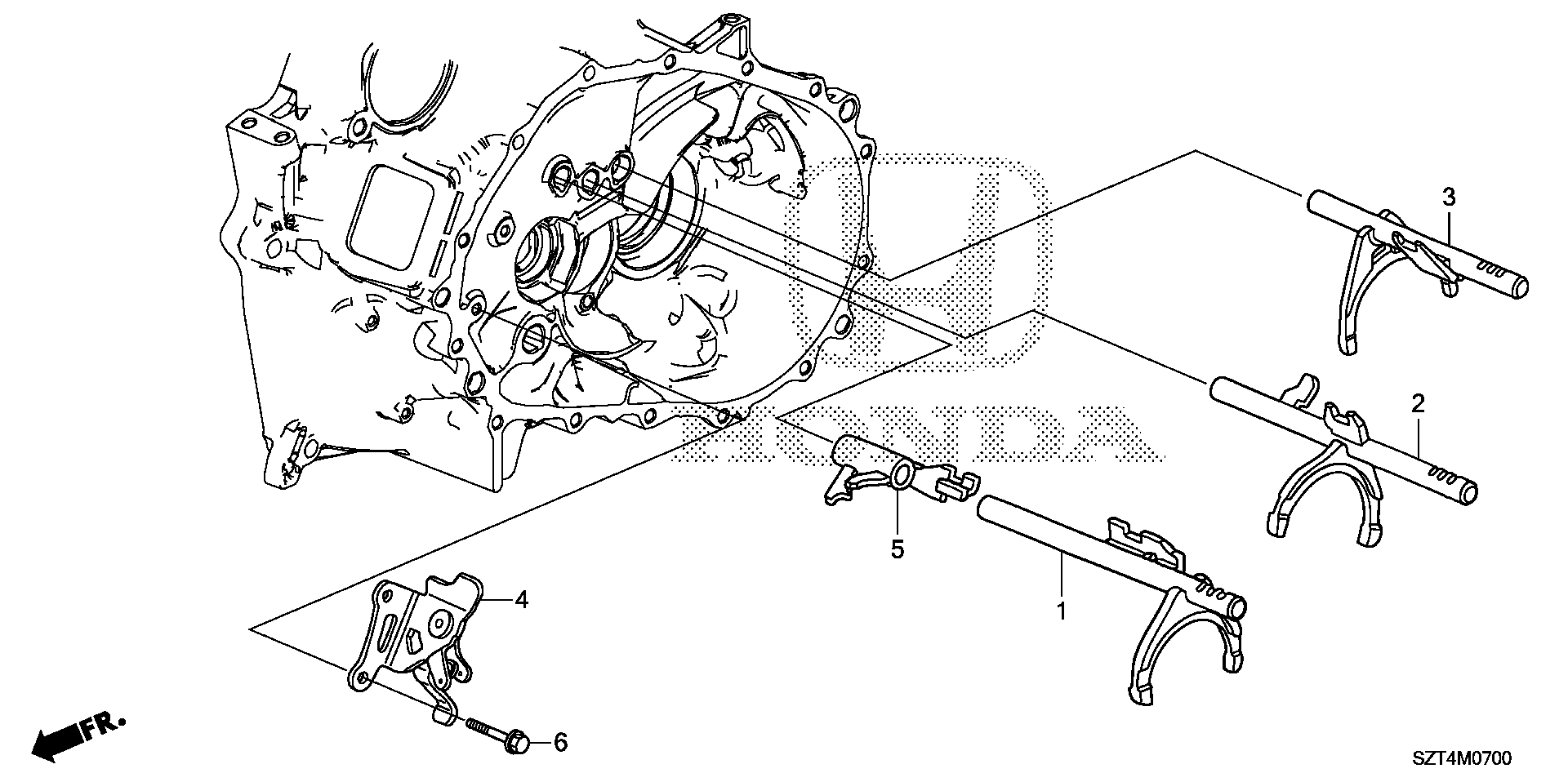 Diagram SHIFT FORK@SHIFT HOLDER for your 1990 Honda Accord Coupe   