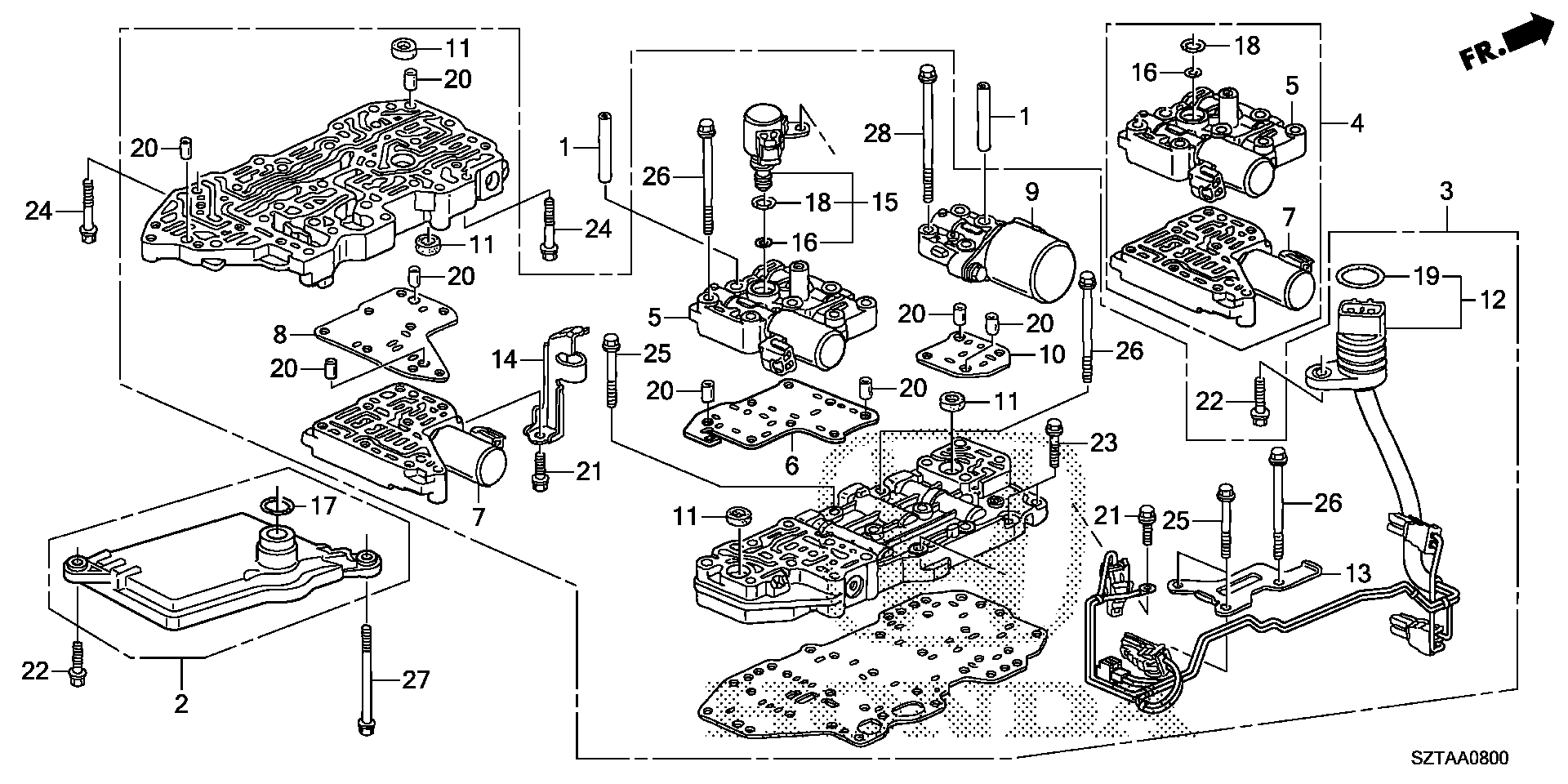 Diagram VALVE BODY for your 2014 Honda CR-Z HYBRID AT Base 