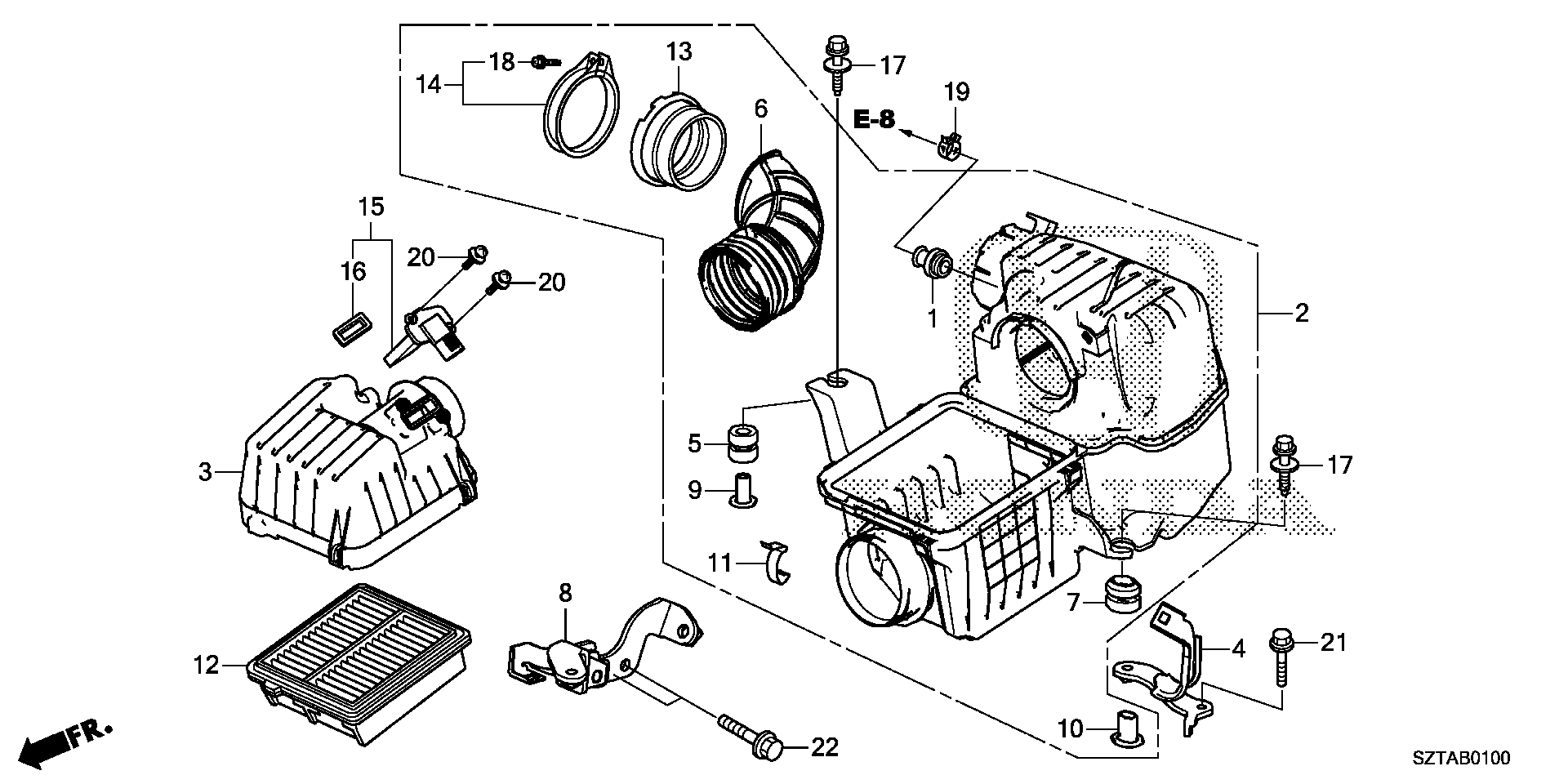 Diagram AIR CLEANER for your 2014 Honda CR-Z HYBRID AT Base 