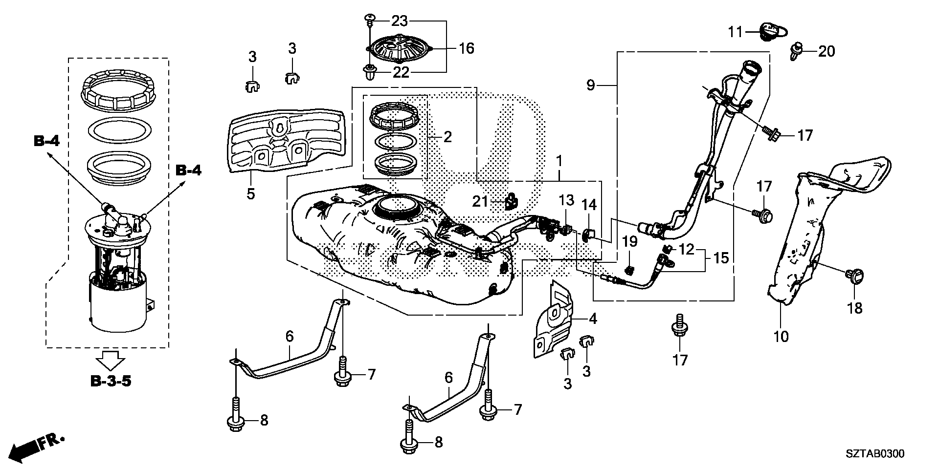 Diagram FUEL TANK (KA/KC) for your 2014 Honda CR-Z HYBRID AT Base 