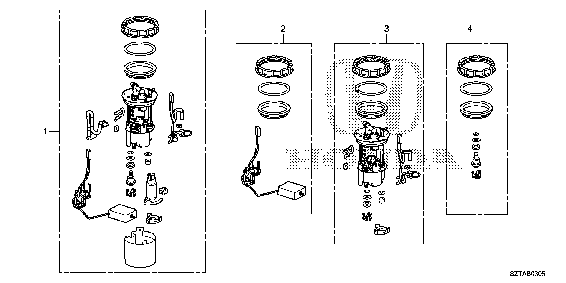 Diagram FUEL TANK SET SHORT PARTS for your Honda