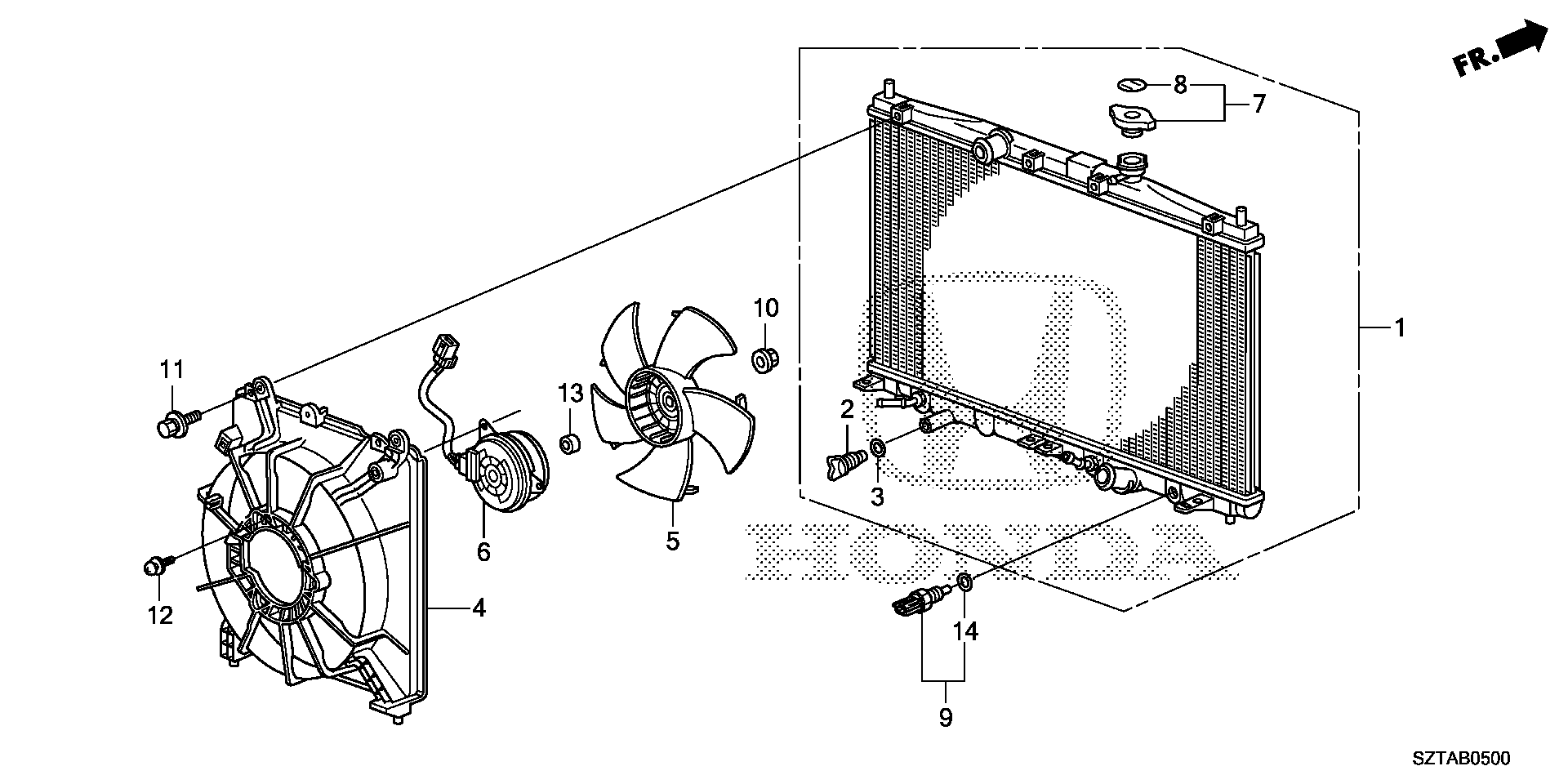 Diagram RADIATOR for your 2014 Honda CR-Z HYBRID AT Base 